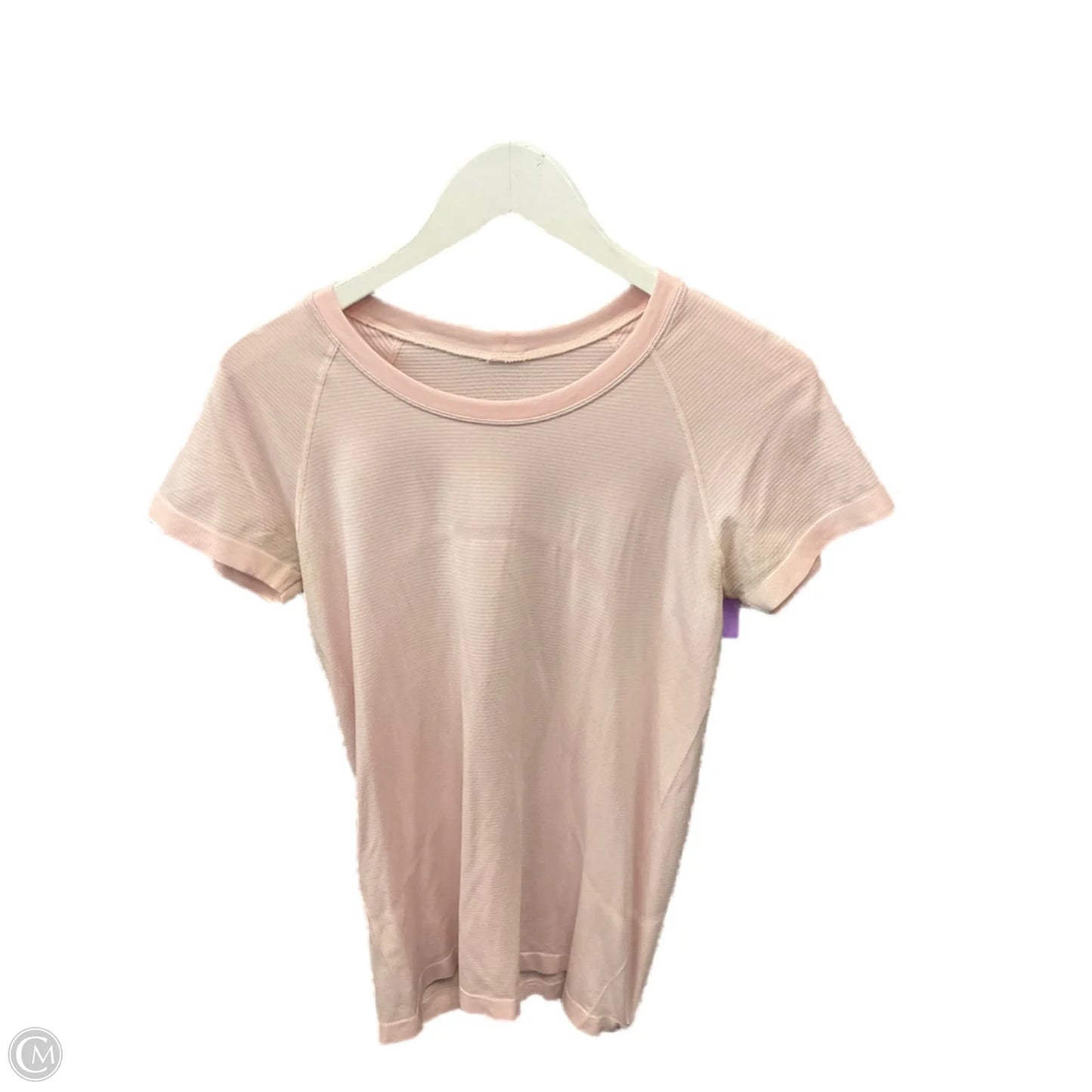 Athletic Top Short Sleeve By Lululemon In Pink, Size: M