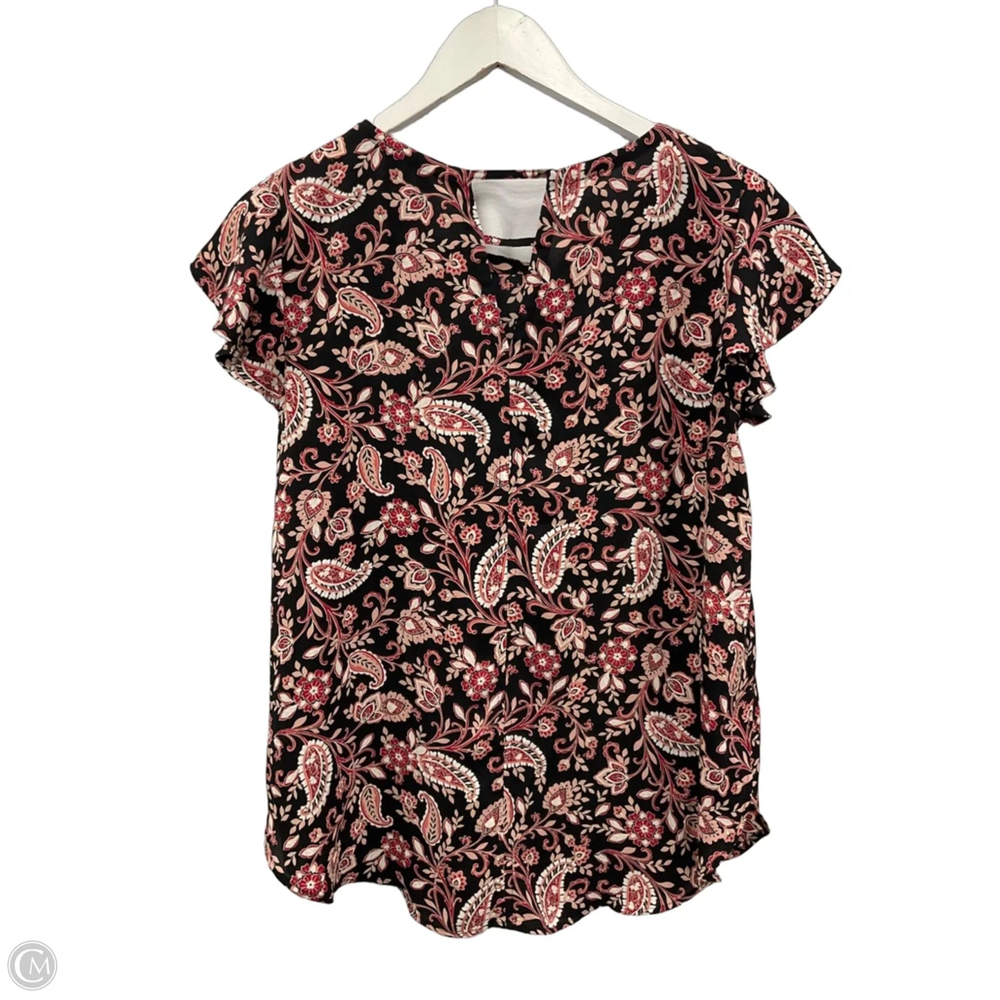 Top Short Sleeve By Loft In Black, Size: S