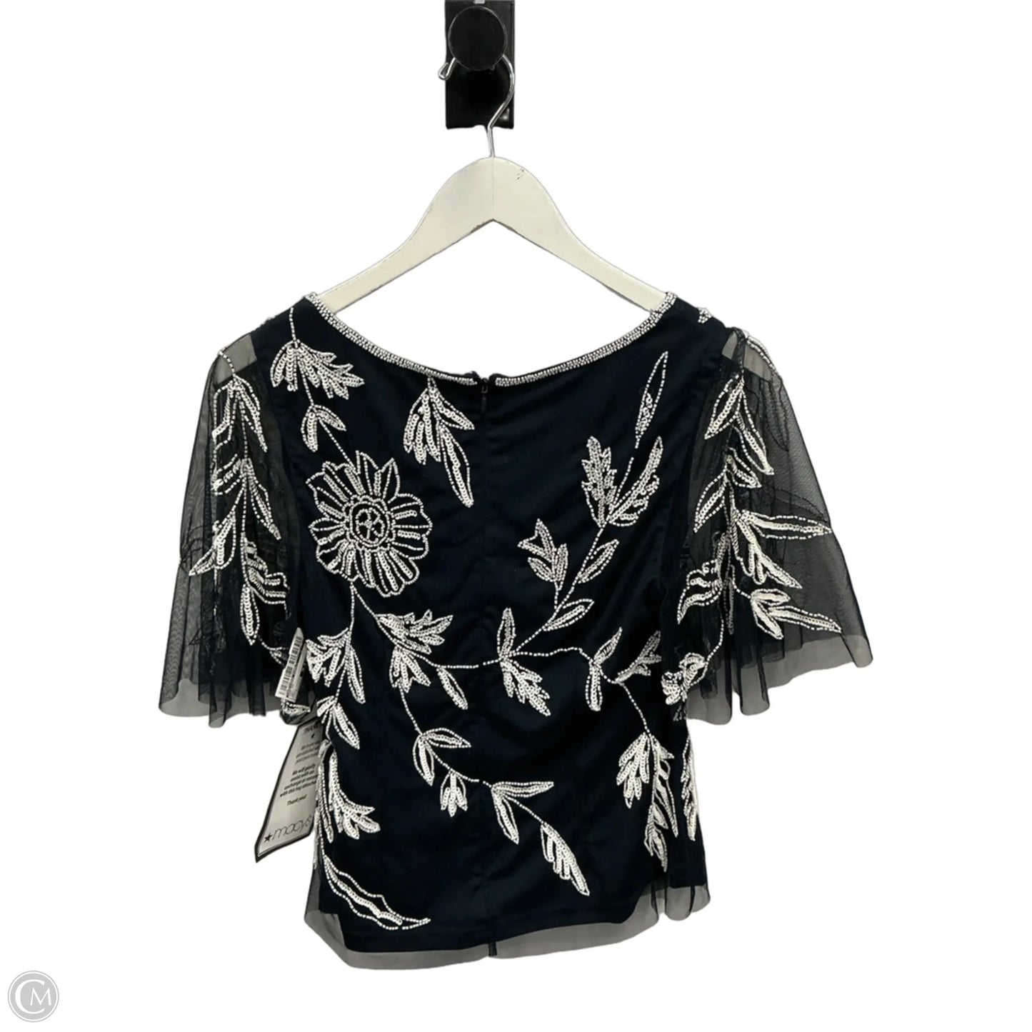 Top Short Sleeve By Adrianna Papell In Navy, Size: S
