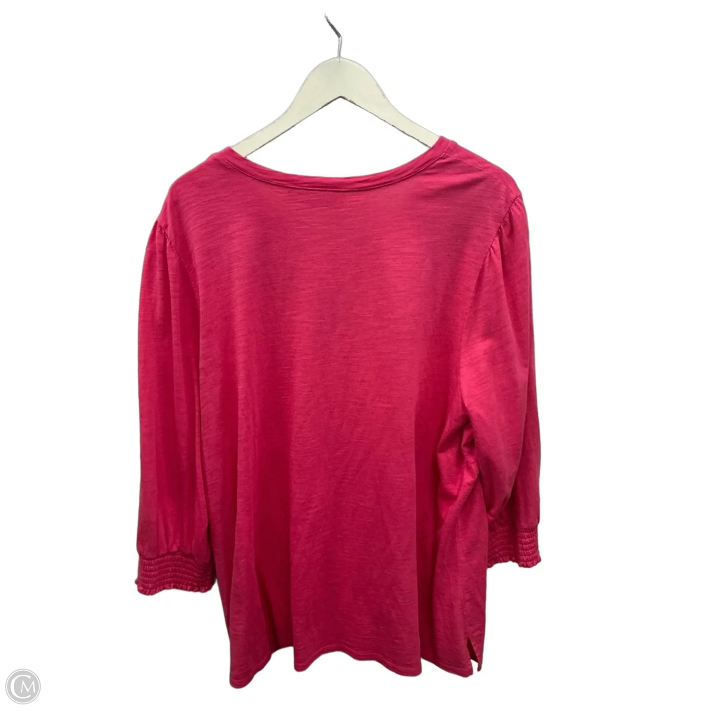 Top 3/4 Sleeve By Quaker Factory In Pink, Size: 2x