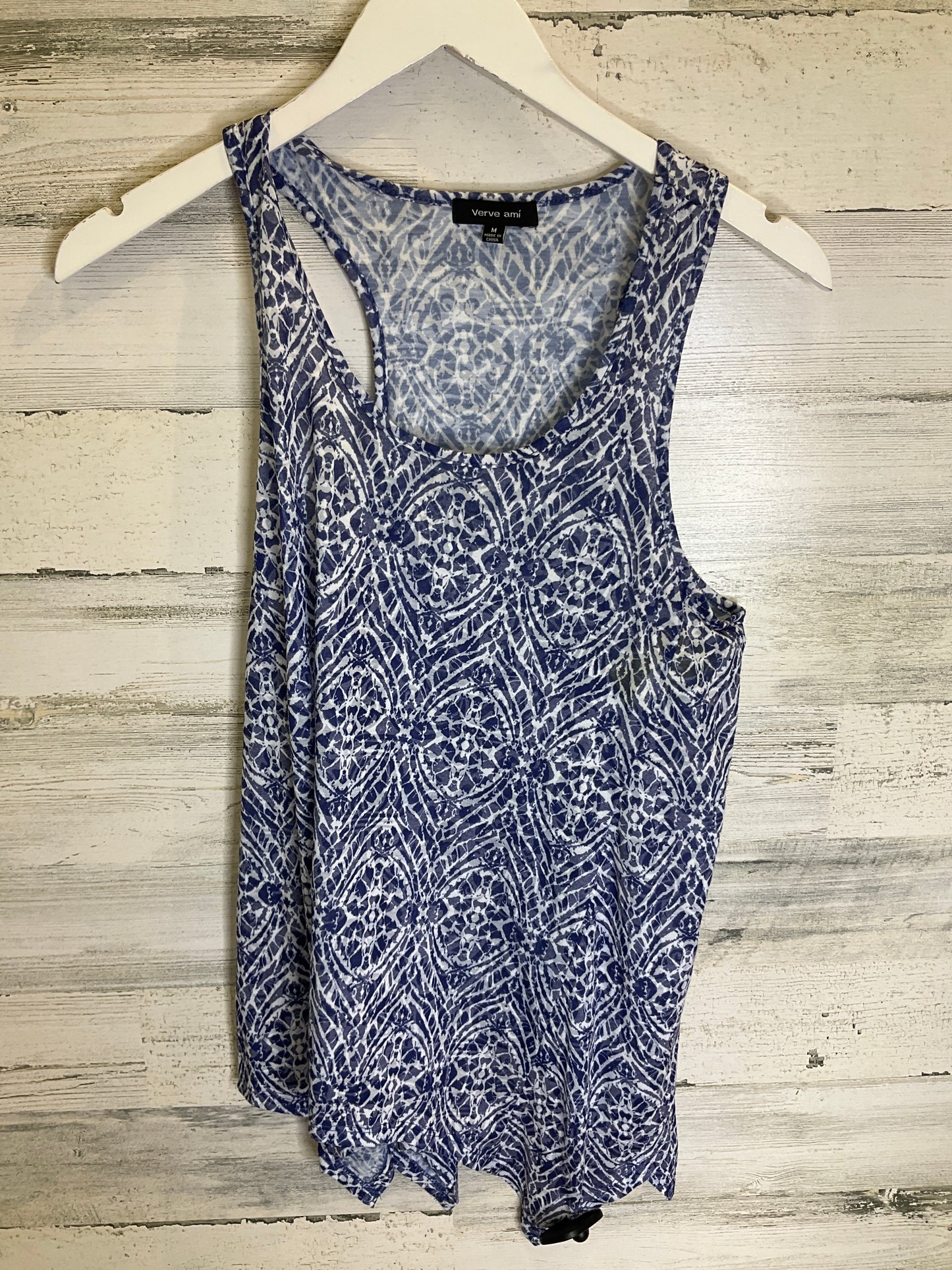 Blue & White Top Sleeveless Verve Ami, Size M