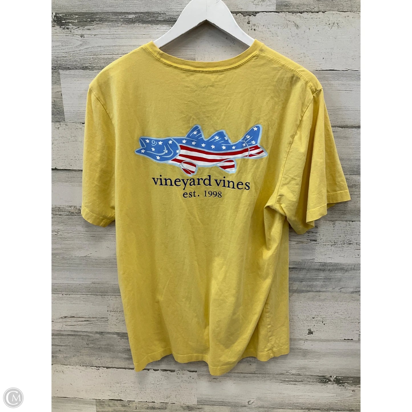 Top Short Sleeve By Vineyard Vines In Yellow, Size: S