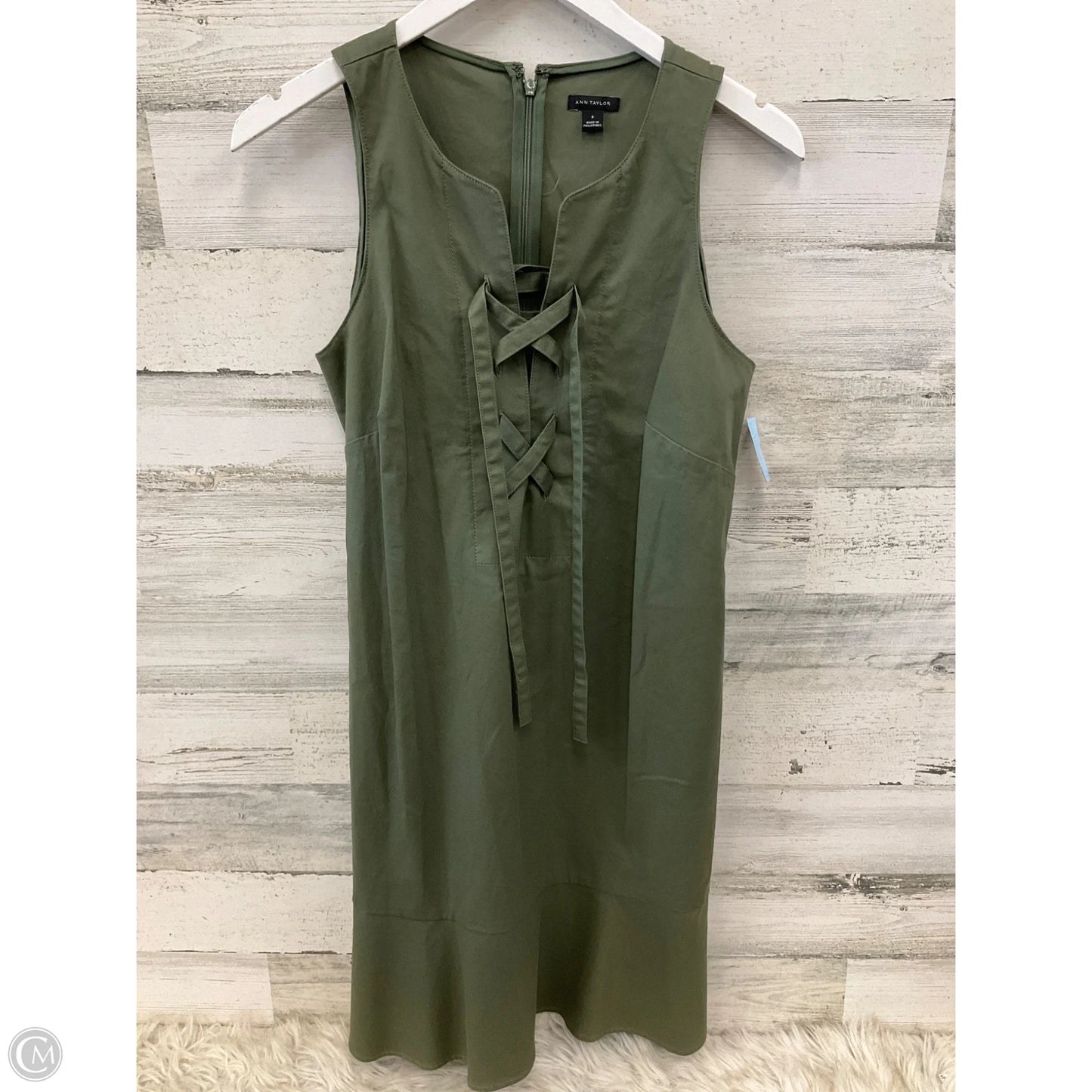 Dress Casual Midi By Ann Taylor In Green, Size: S