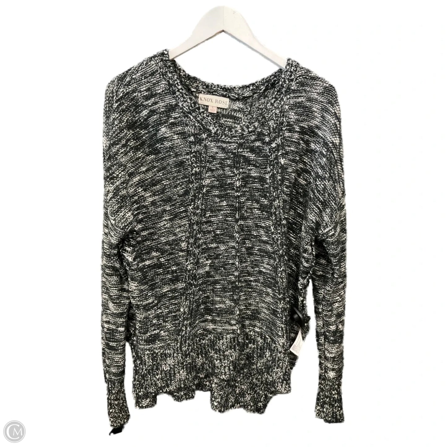 Sweater By Knox Rose In Black & White, Size: L