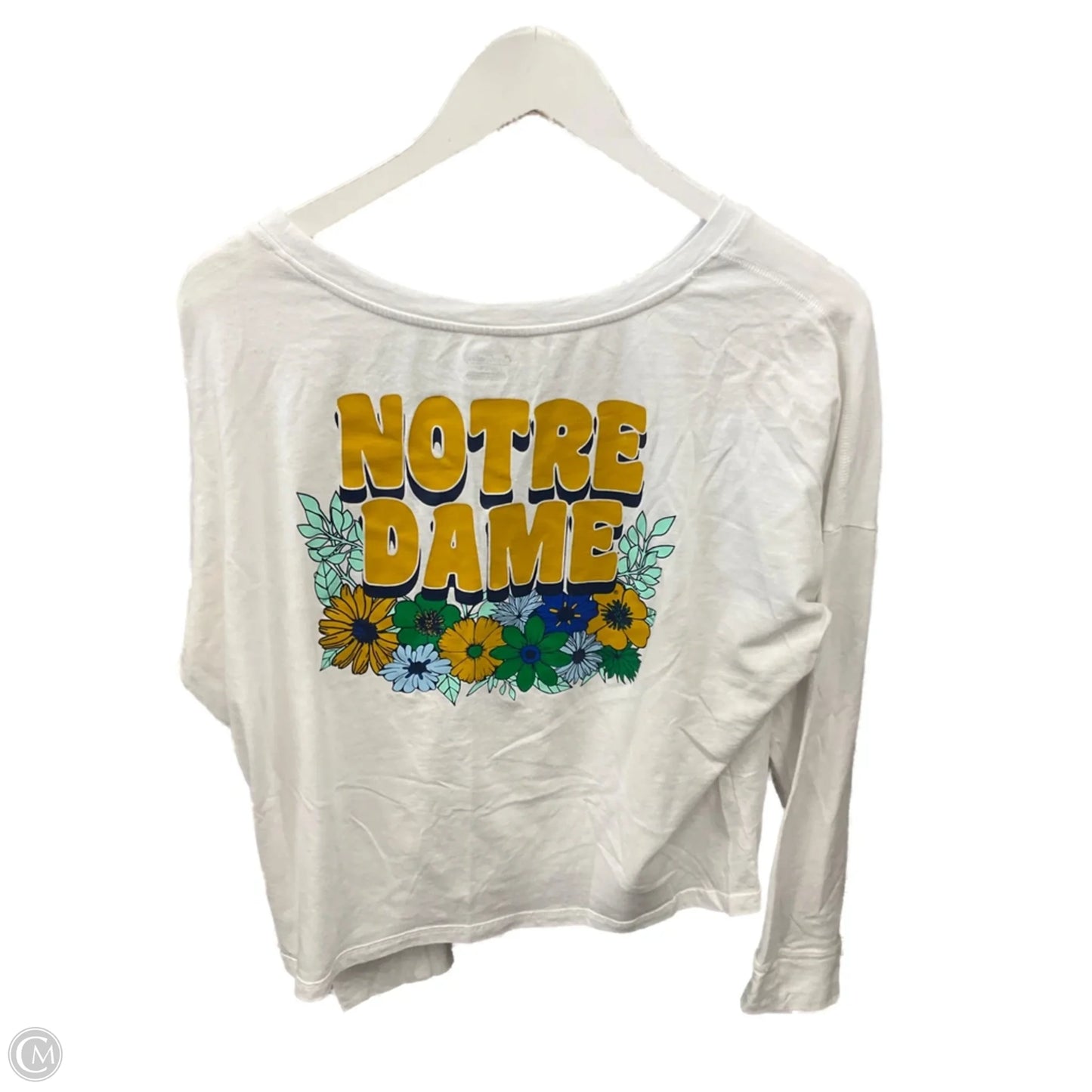 Athletic Top Long Sleeve Crewneck By Clothes Mentor In White, Size: L