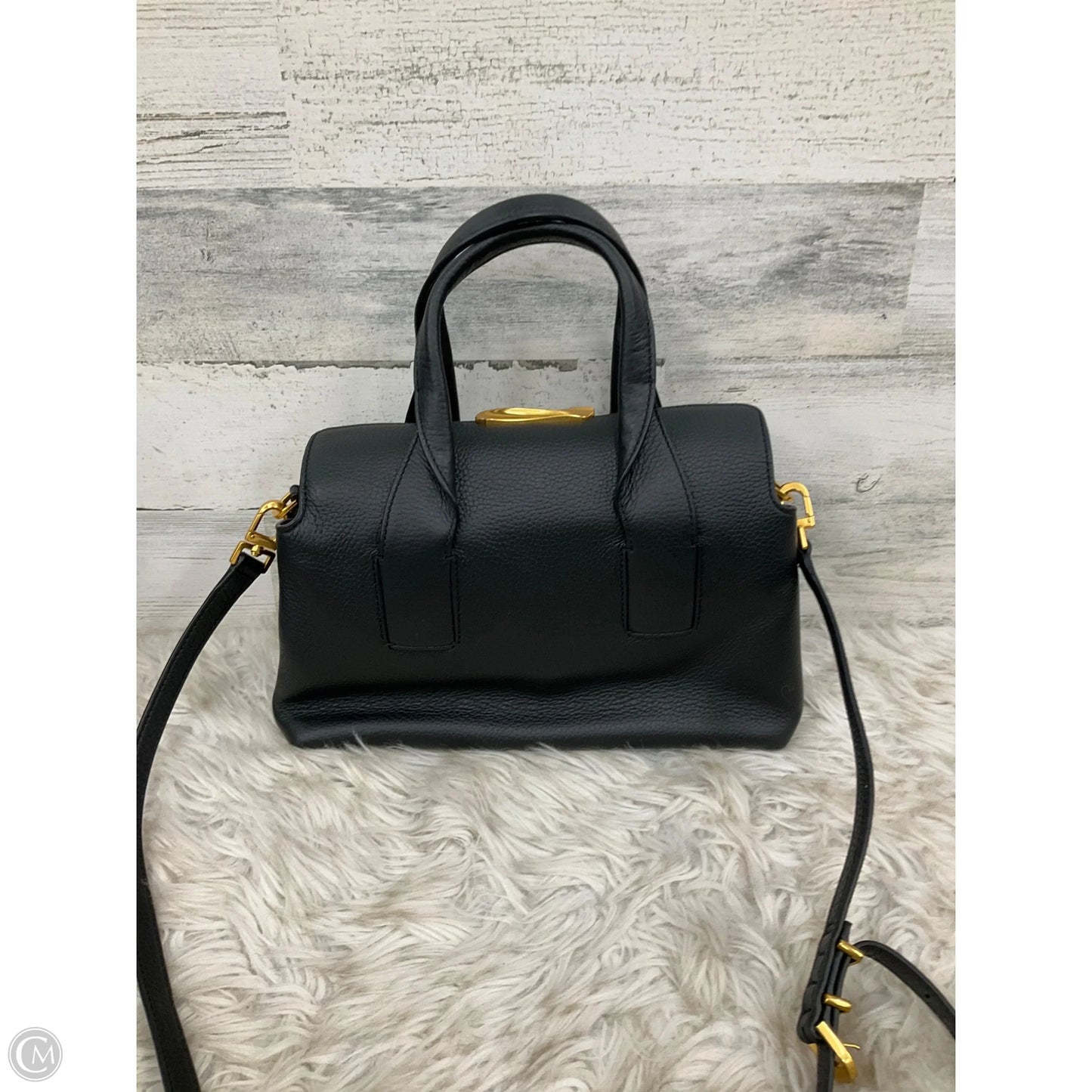 Handbag Leather By Donna Karan, Size: Medium