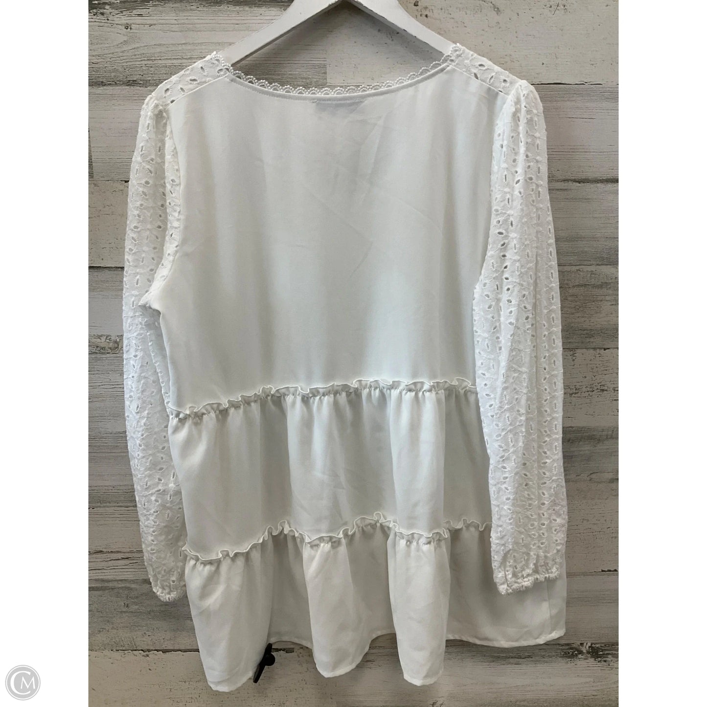 Top Long Sleeve By Grace Karin In White, Size: L