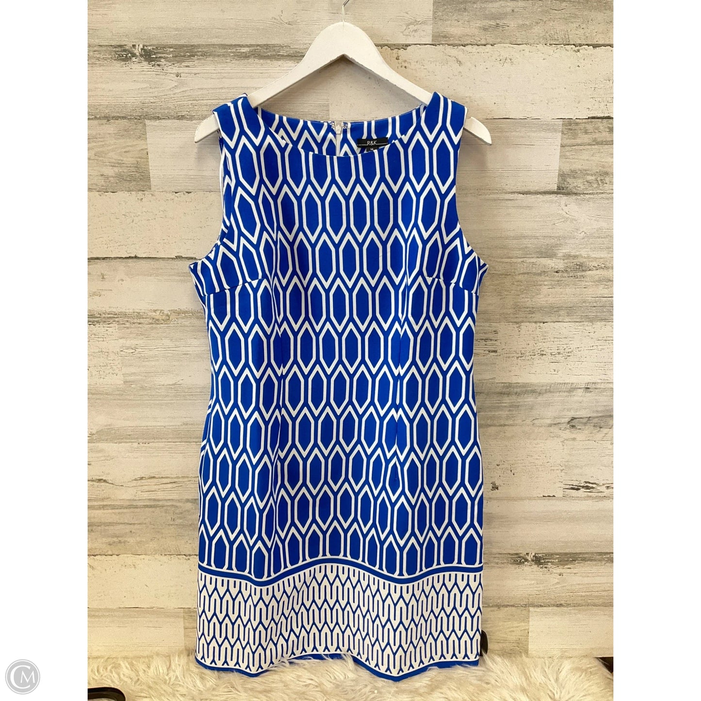 Dress Casual Midi By R And K Originals In Blue & White, Size: Xl