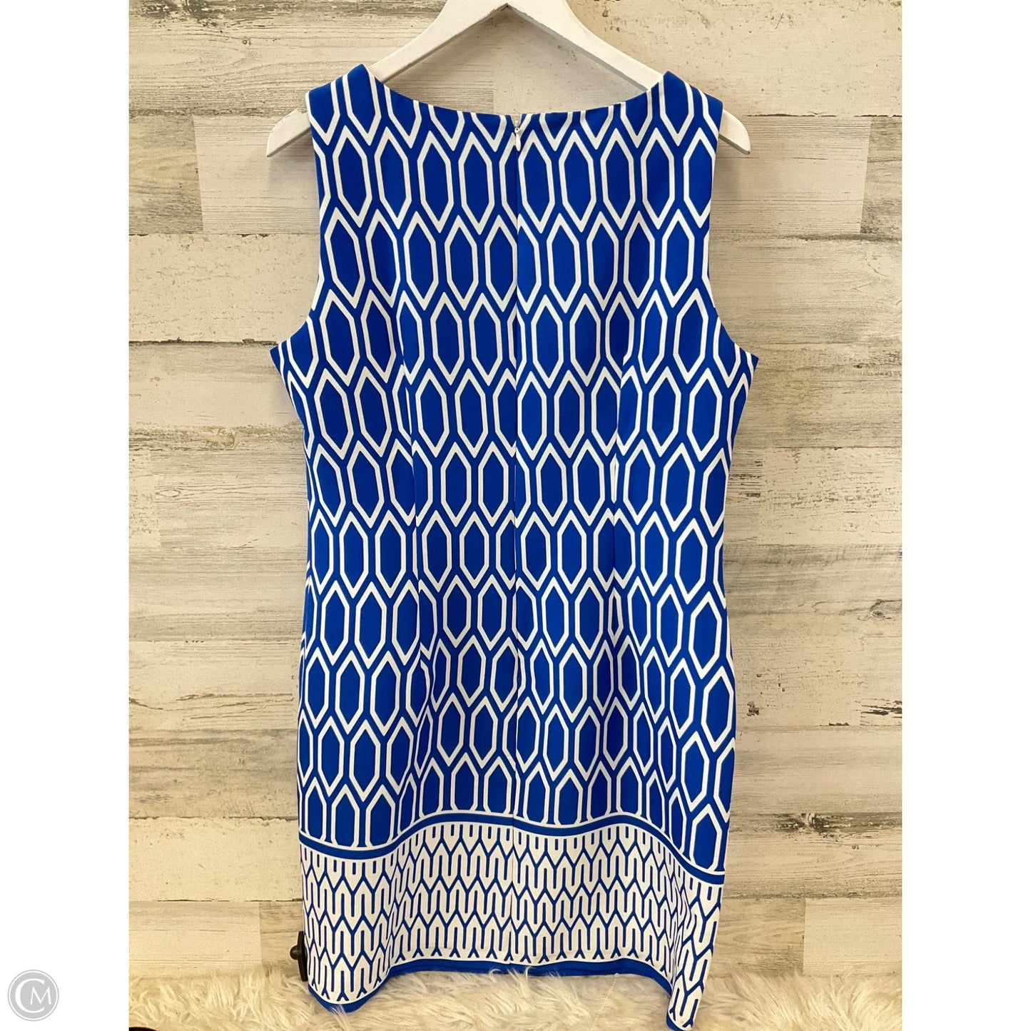 Dress Casual Midi By R And K Originals In Blue & White, Size: Xl
