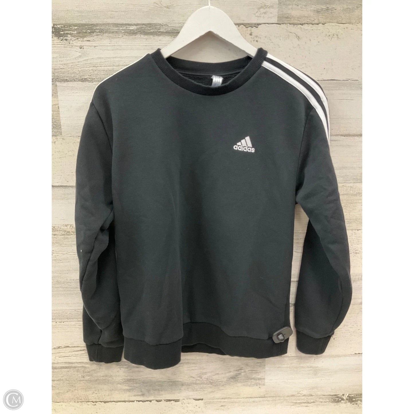 Athletic Sweatshirt Crewneck By Adidas In Black & White, Size: S