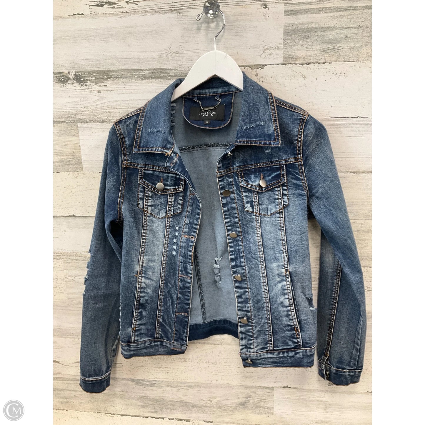 Jacket Denim By Clothes Mentor In Blue Denim, Size: S