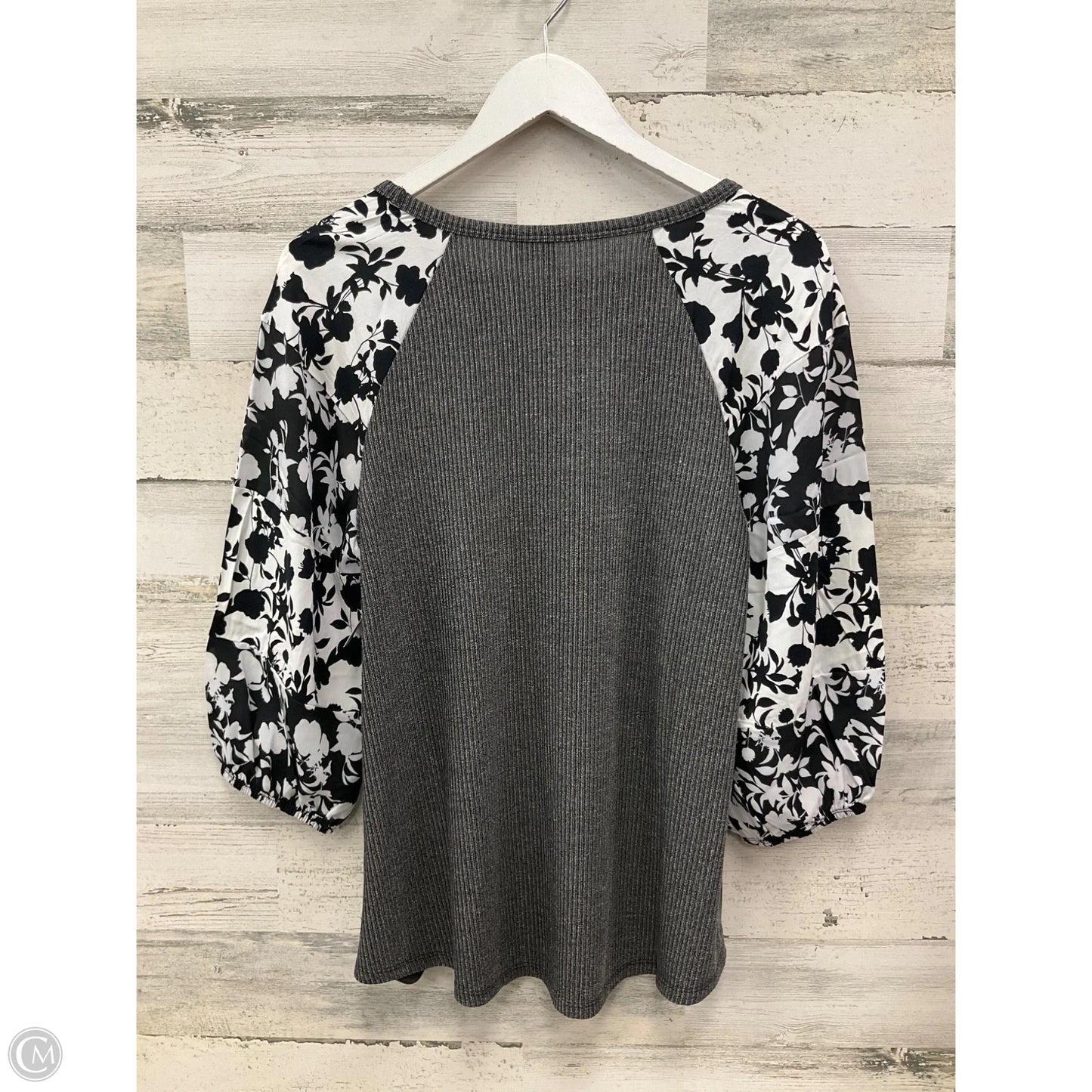 Top 3/4 Sleeve By Cato In Black & White, Size: M