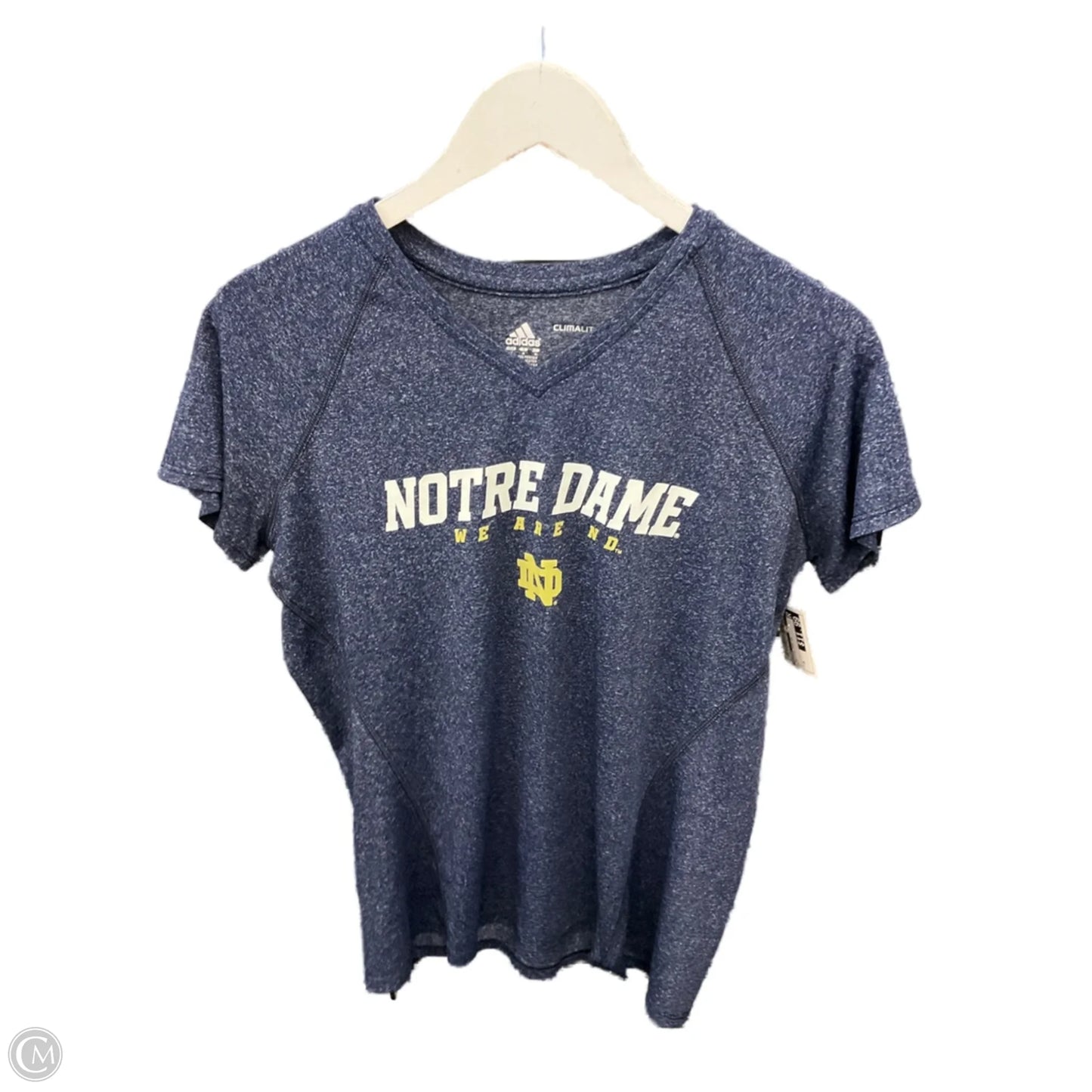 Athletic Top Short Sleeve By Adidas In Navy, Size: M