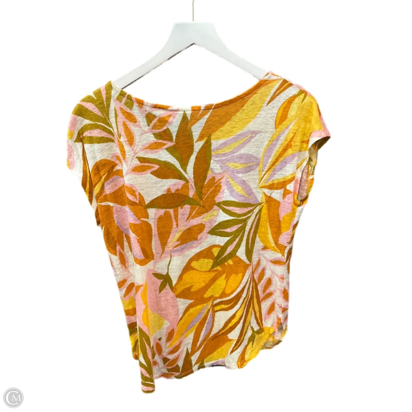 Top Short Sleeve By C And C In Gold & Orange, Size: L