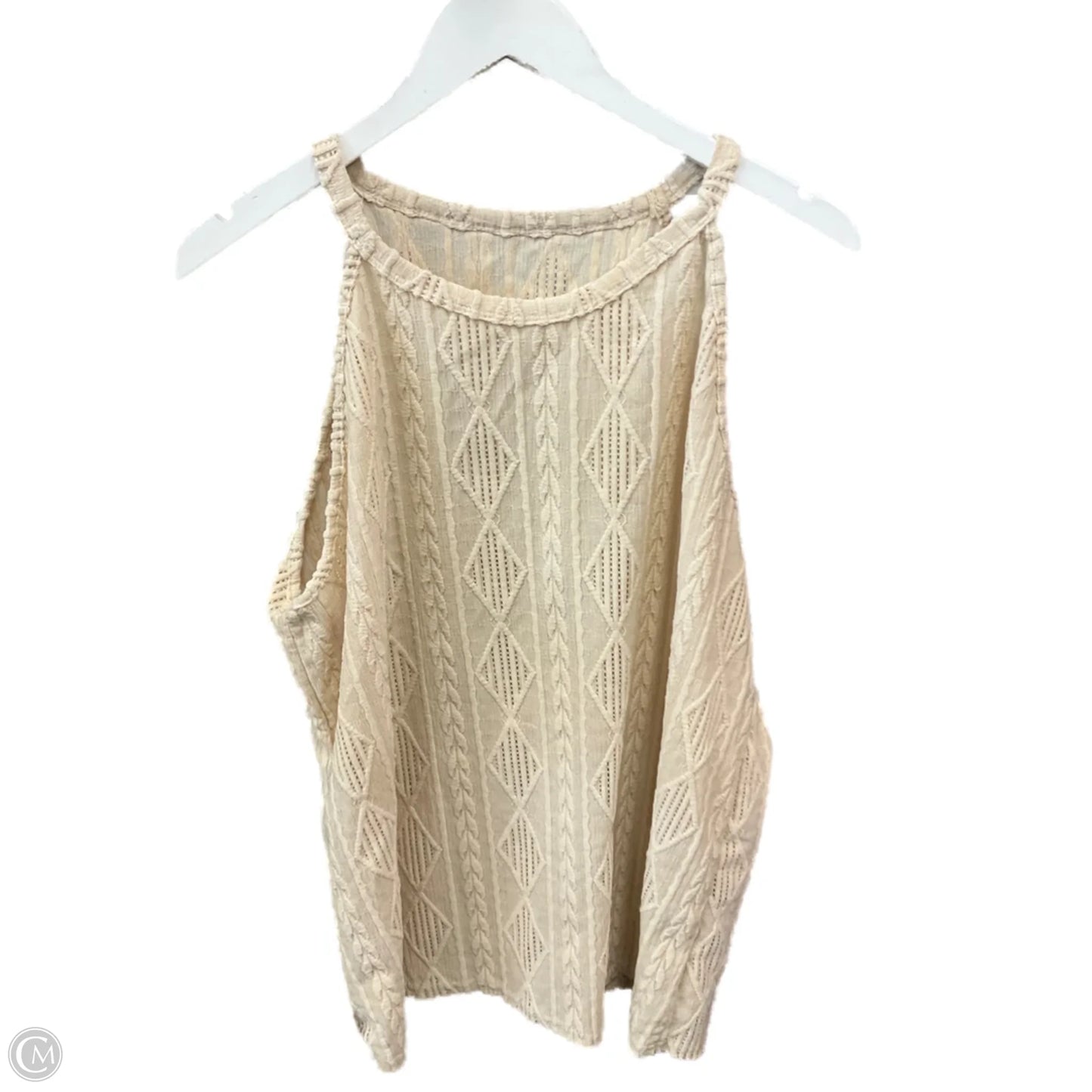 Top Sleeveless By Shein In Tan, Size: 2x