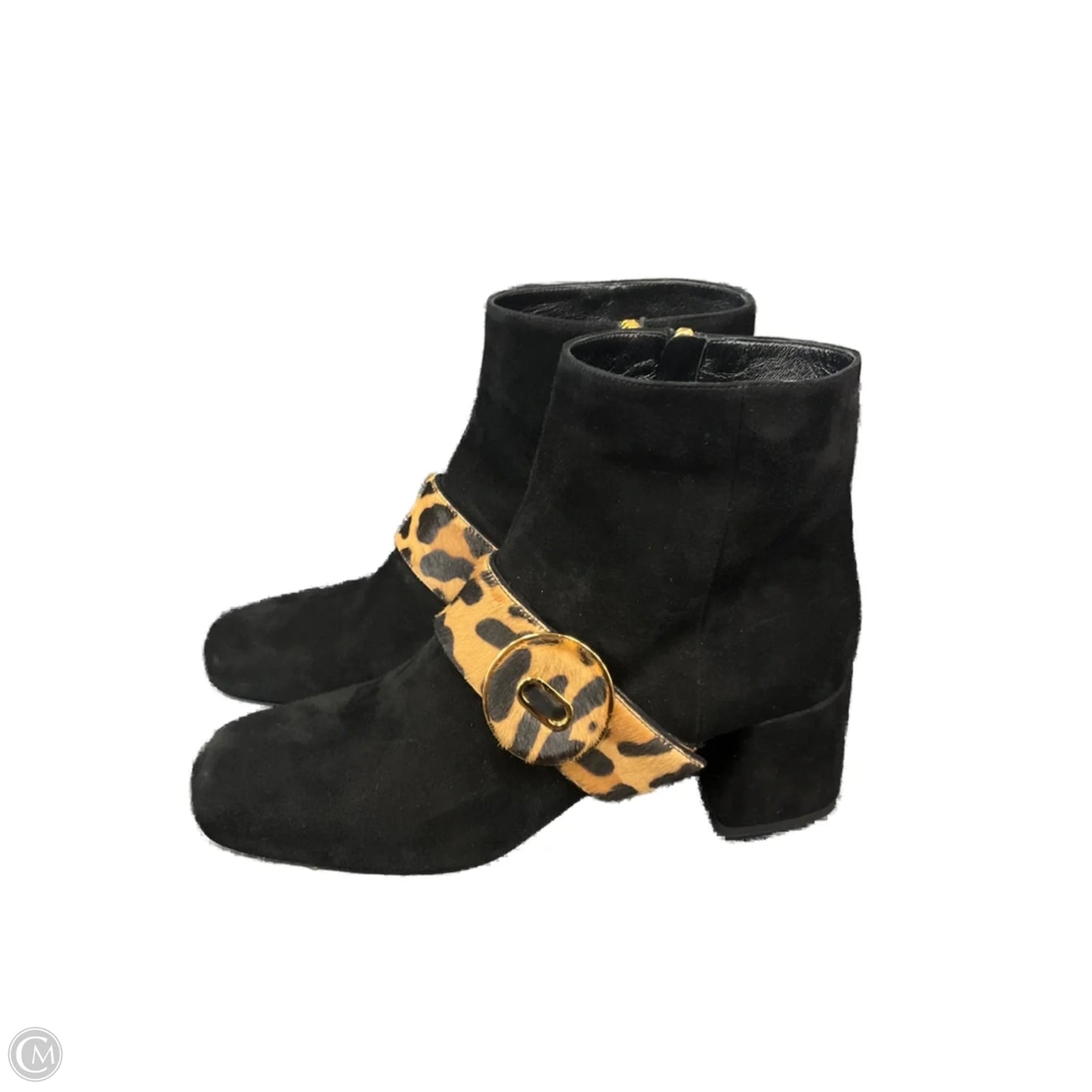 Boots Luxury Designer By Prada In Black, Size: 9