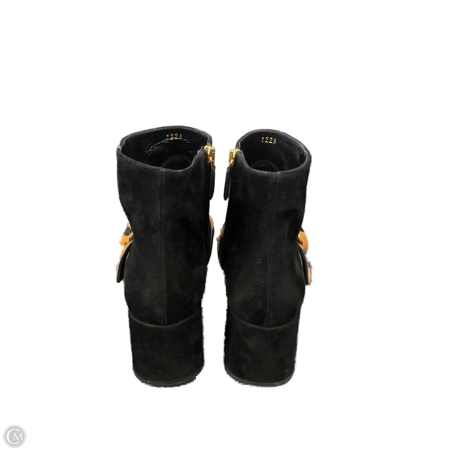 Boots Luxury Designer By Prada In Black, Size: 9