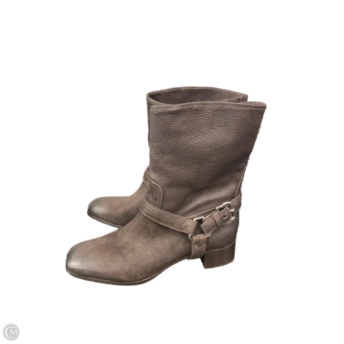 Boots Luxury Designer By Prada In Brown, Size: 8