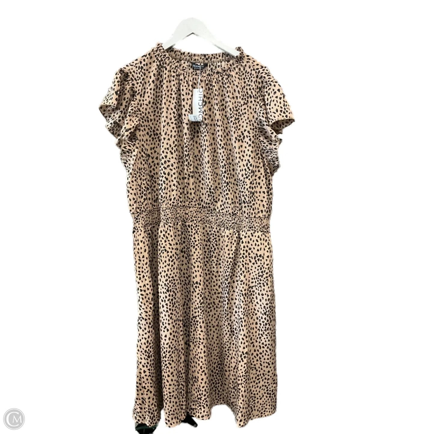 Dress Casual Midi By Clothes Mentor In Tan, Size: 3x