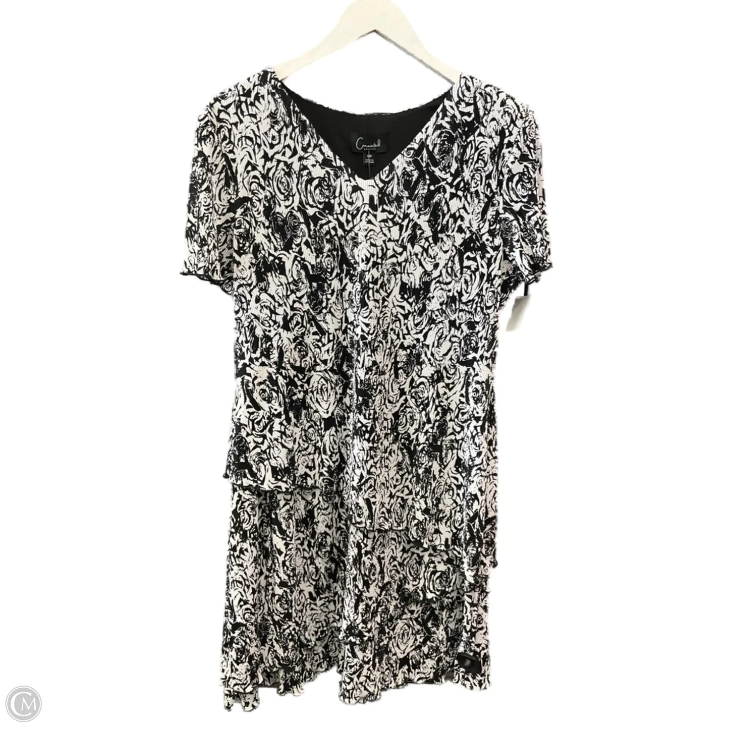 Dress Casual Midi By Connected Apparel In Black & White, Size: Xlp