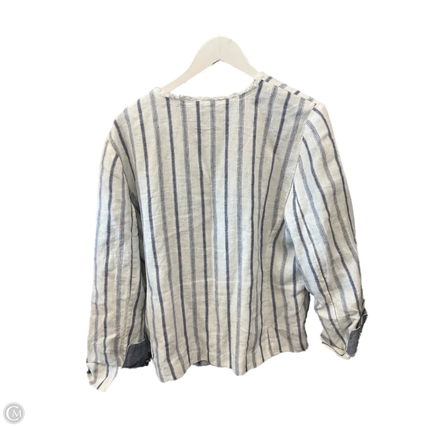 Blazer By Chicos In Blue & White, Size: Xl