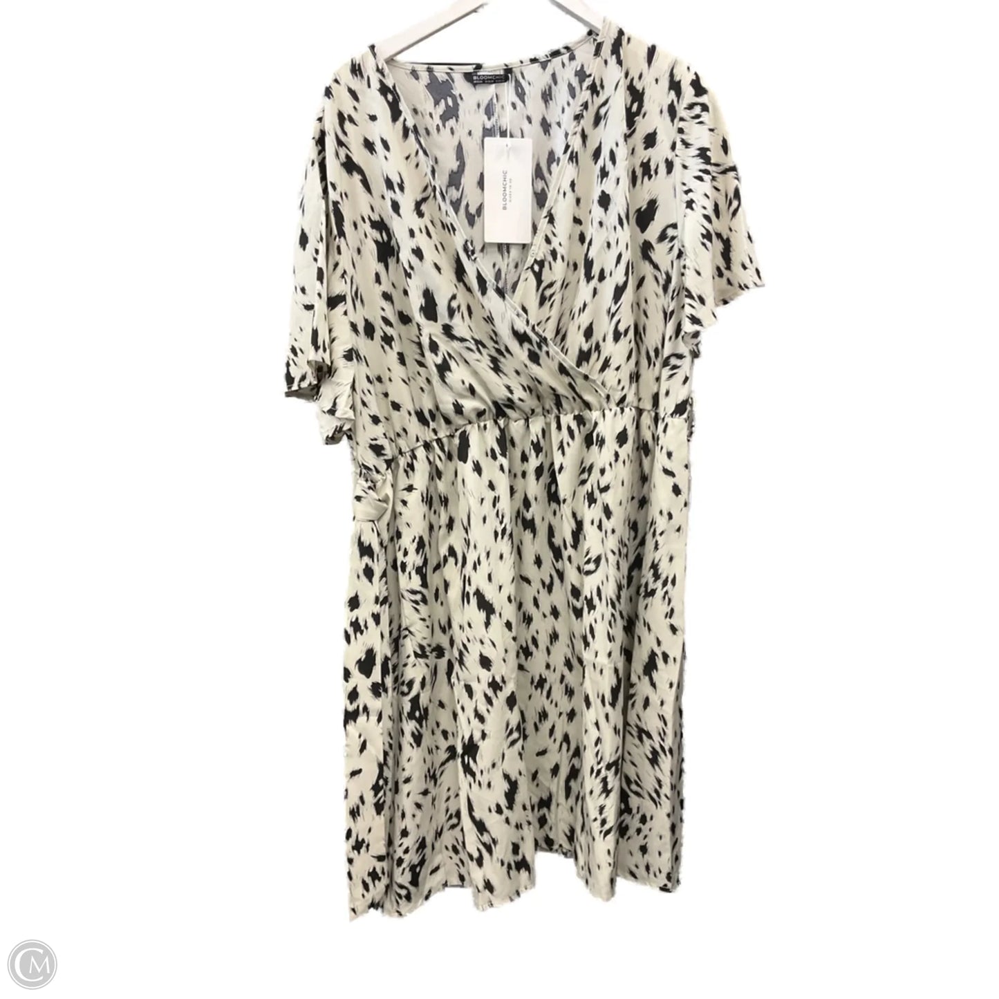 Dress Casual Midi By Clothes Mentor In Black & Cream, Size: 3x