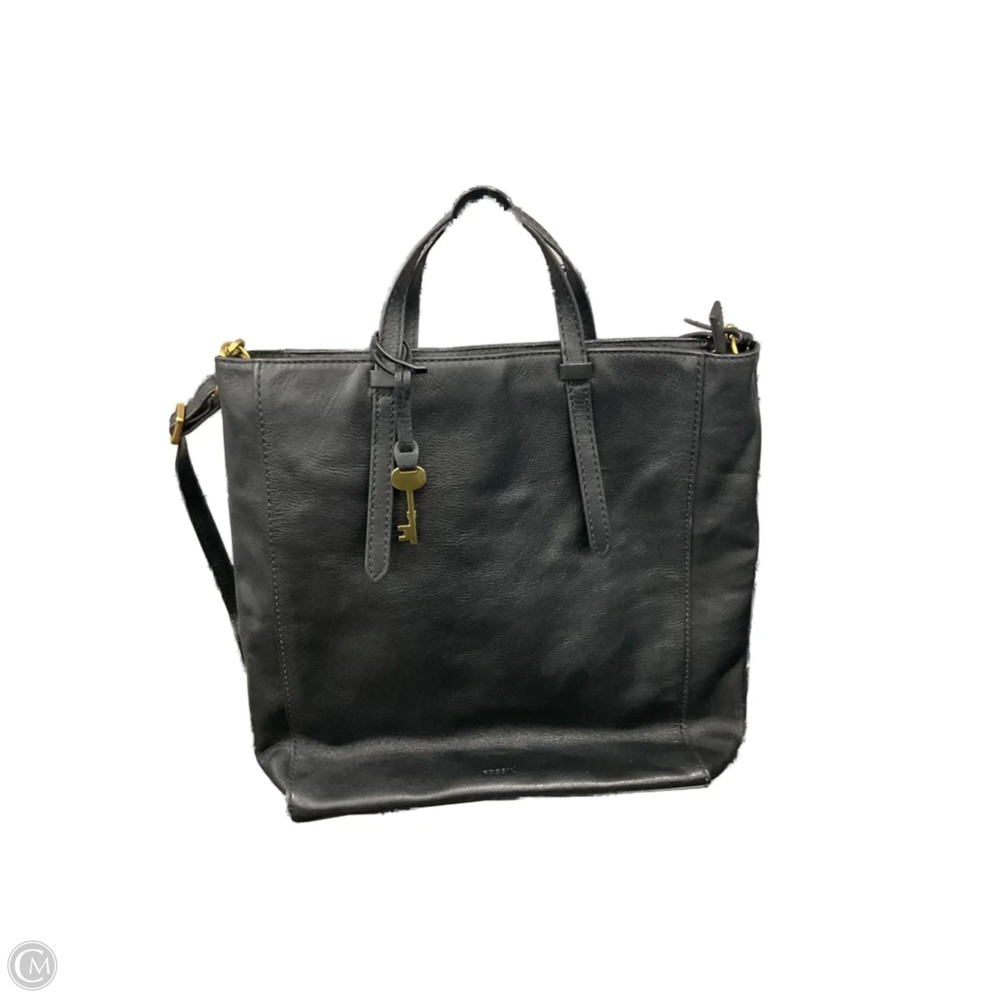 Handbag Leather By Fossil, Size: Medium
