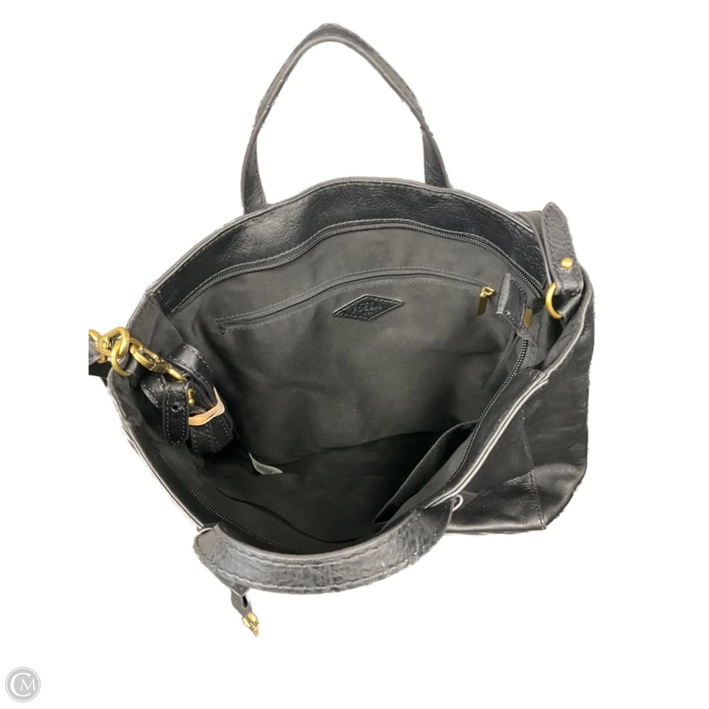 Handbag Leather By Fossil, Size: Medium