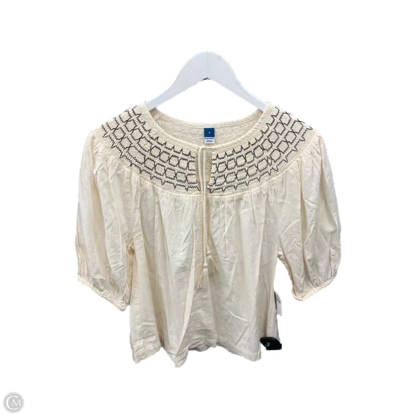 Top Short Sleeve By Old Navy In Cream, Size: S