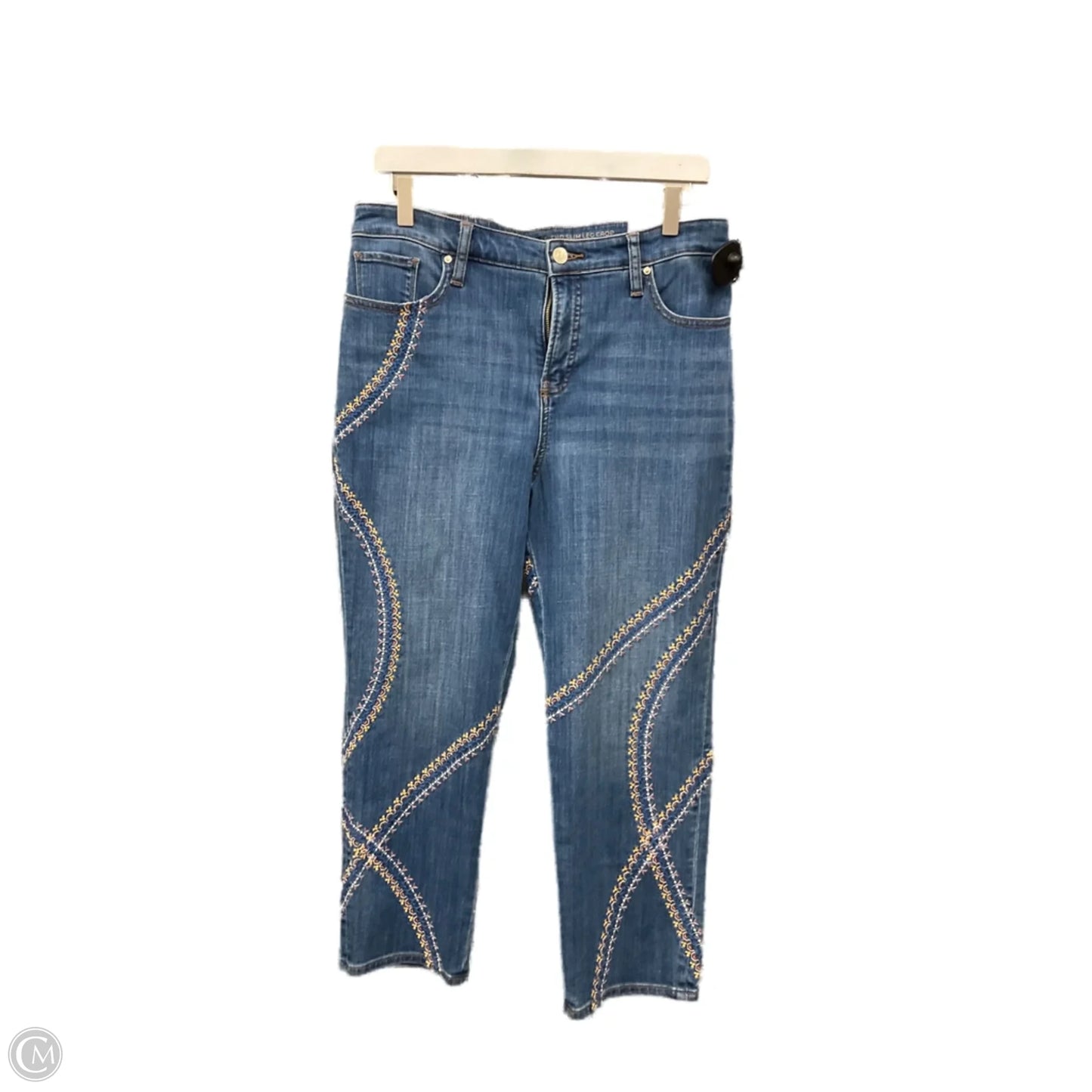 Jeans Cropped By Chicos In Blue Denim, Size: 10