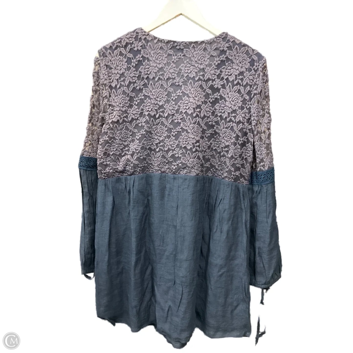Tunic Long Sleeve By Indigo Soul In Blue, Size: M