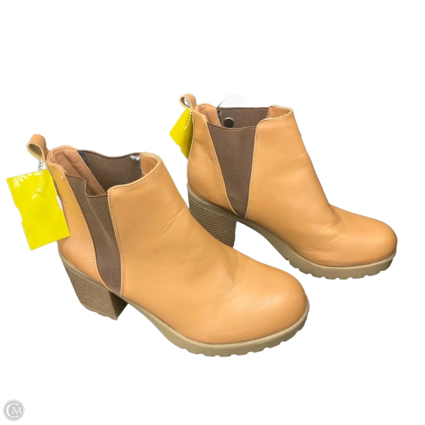 Boots Ankle Heels By Clothes Mentor In Tan, Size: 8