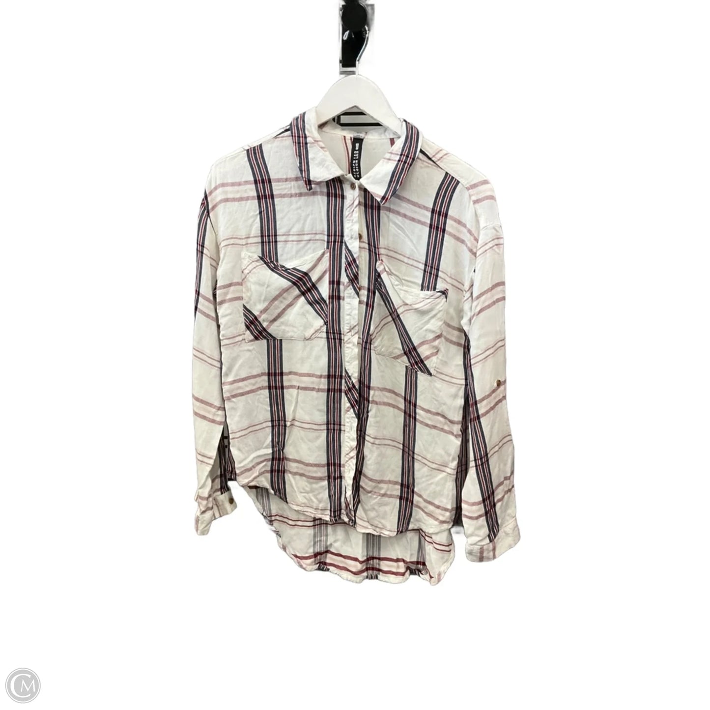 Top Long Sleeve By Clothes Mentor In Blue & Red & White, Size: M