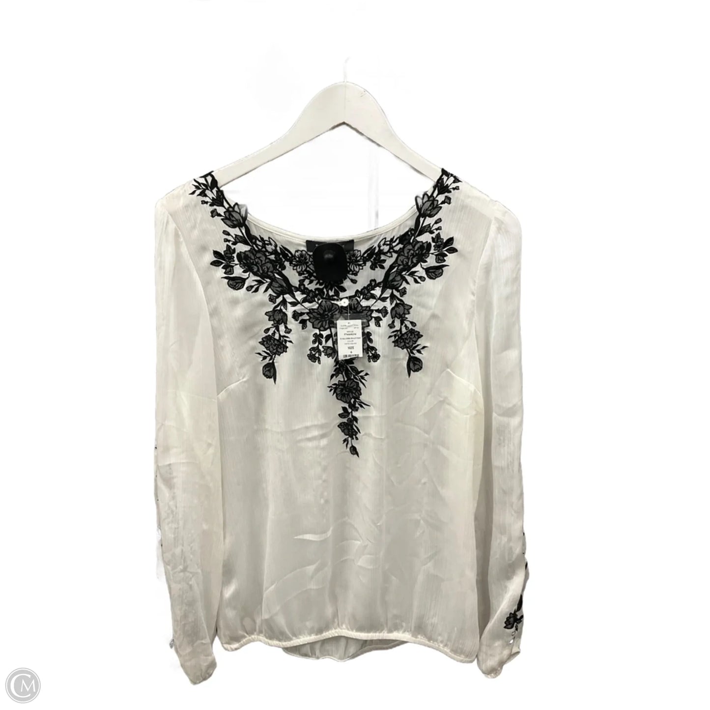 Top Long Sleeve By White House Black Market In Black & White, Size: S