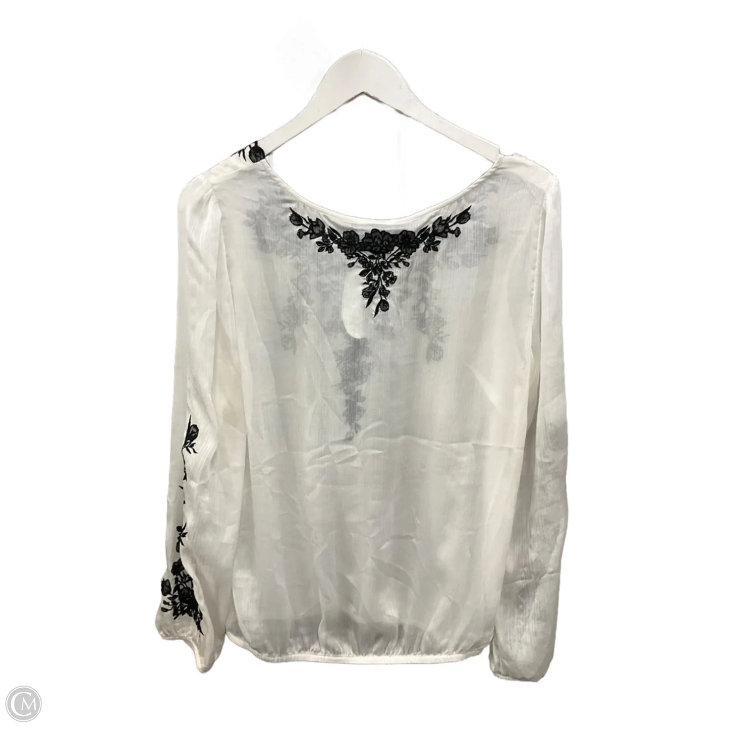 Top Long Sleeve By White House Black Market In Black & White, Size: S