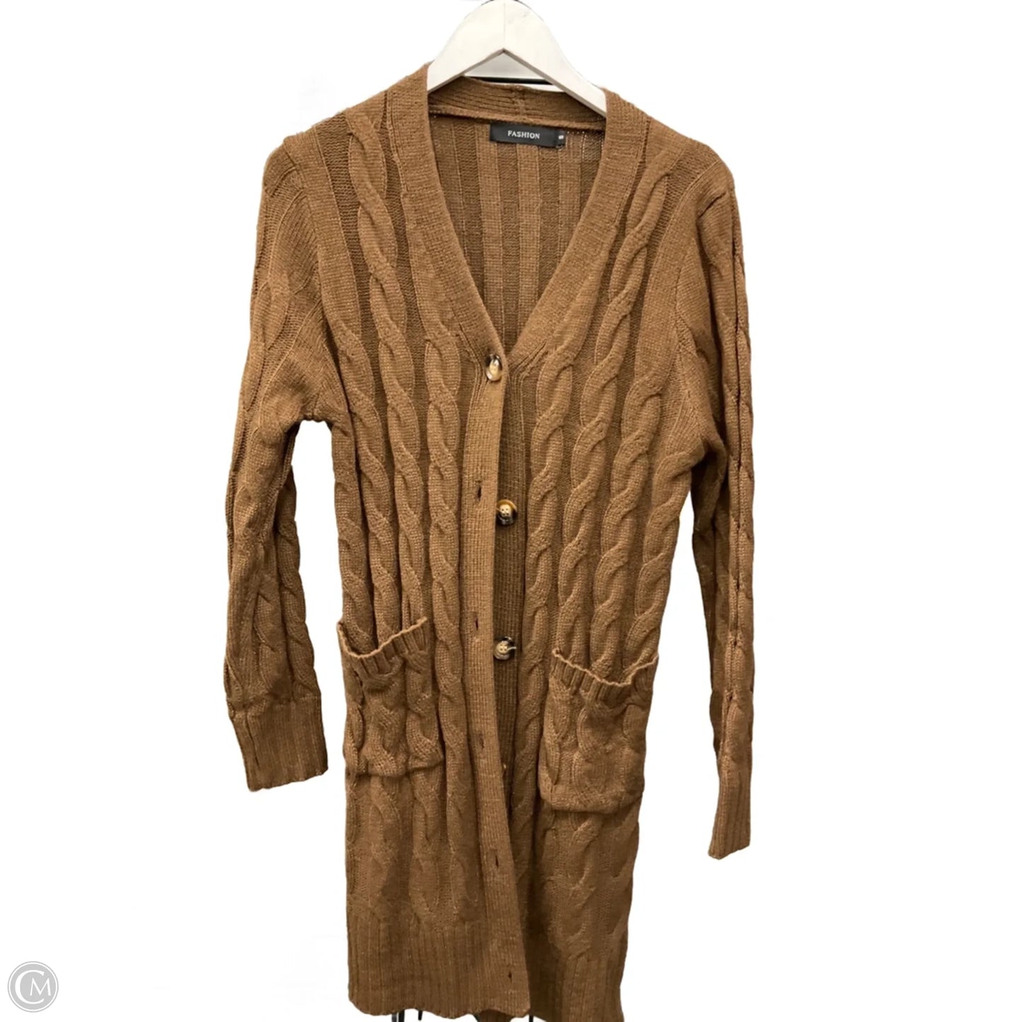 Sweater Cardigan By Clothes Mentor In Brown, Size: S