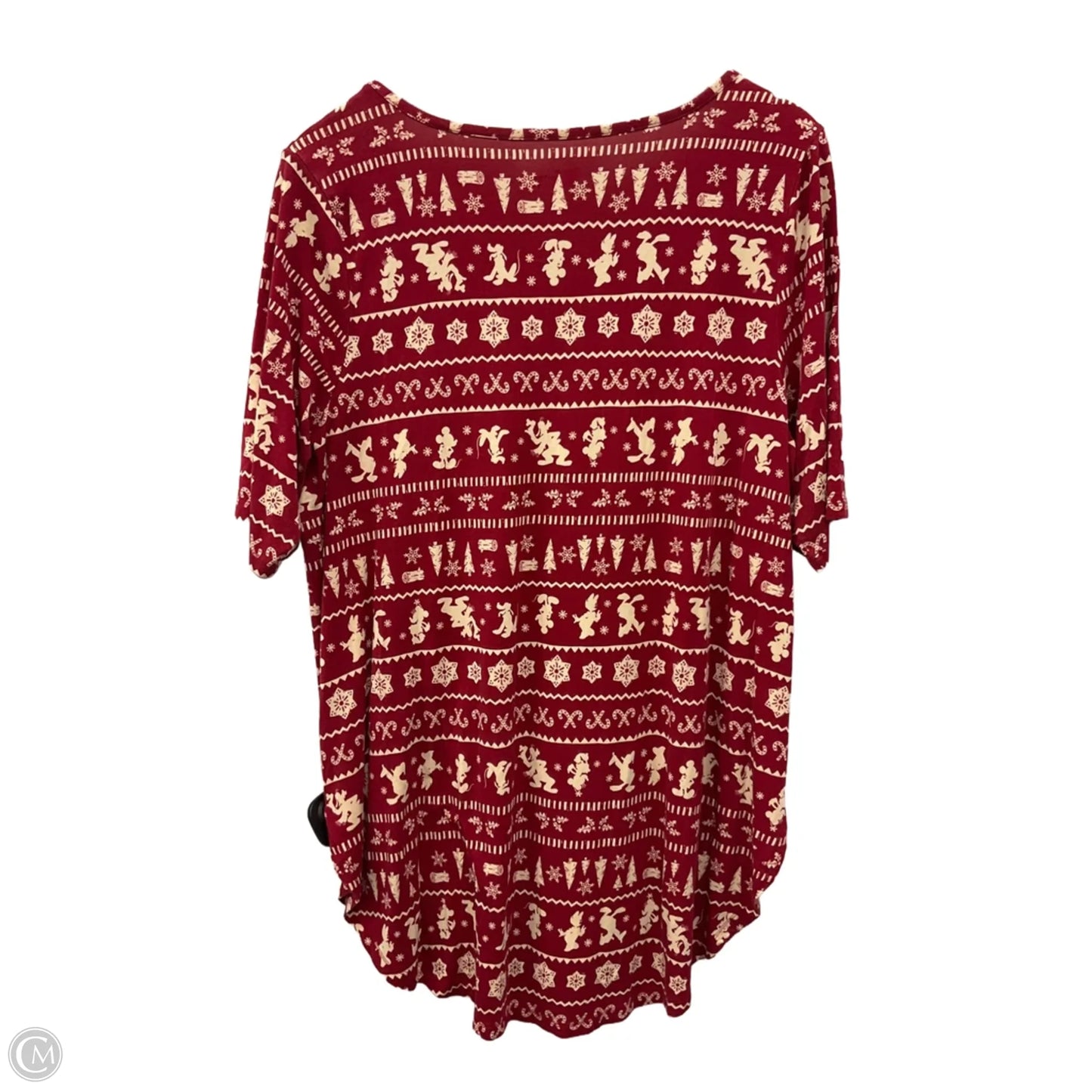 Top Short Sleeve By Disney In Red, Size: 2x