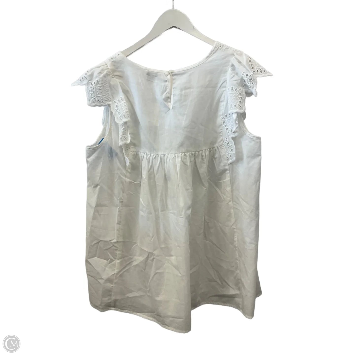 Top Short Sleeve By Cato In White, Size: L