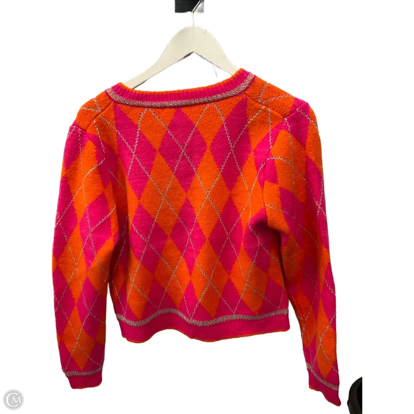 Sweater Cardigan By Sunday Up In Orange & Pink, Size: M
