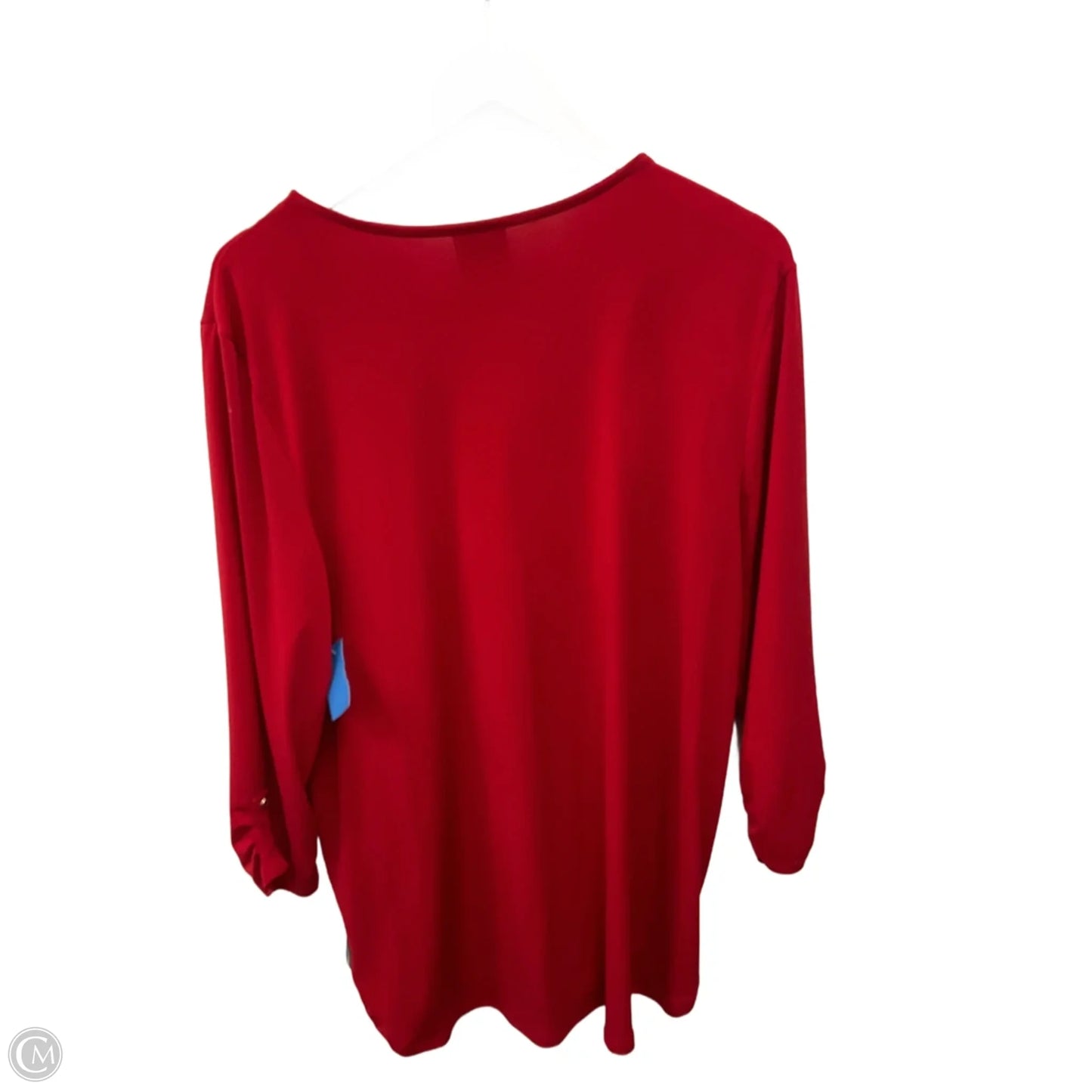 Top Long Sleeve By Jm Collections In Red, Size: Xl