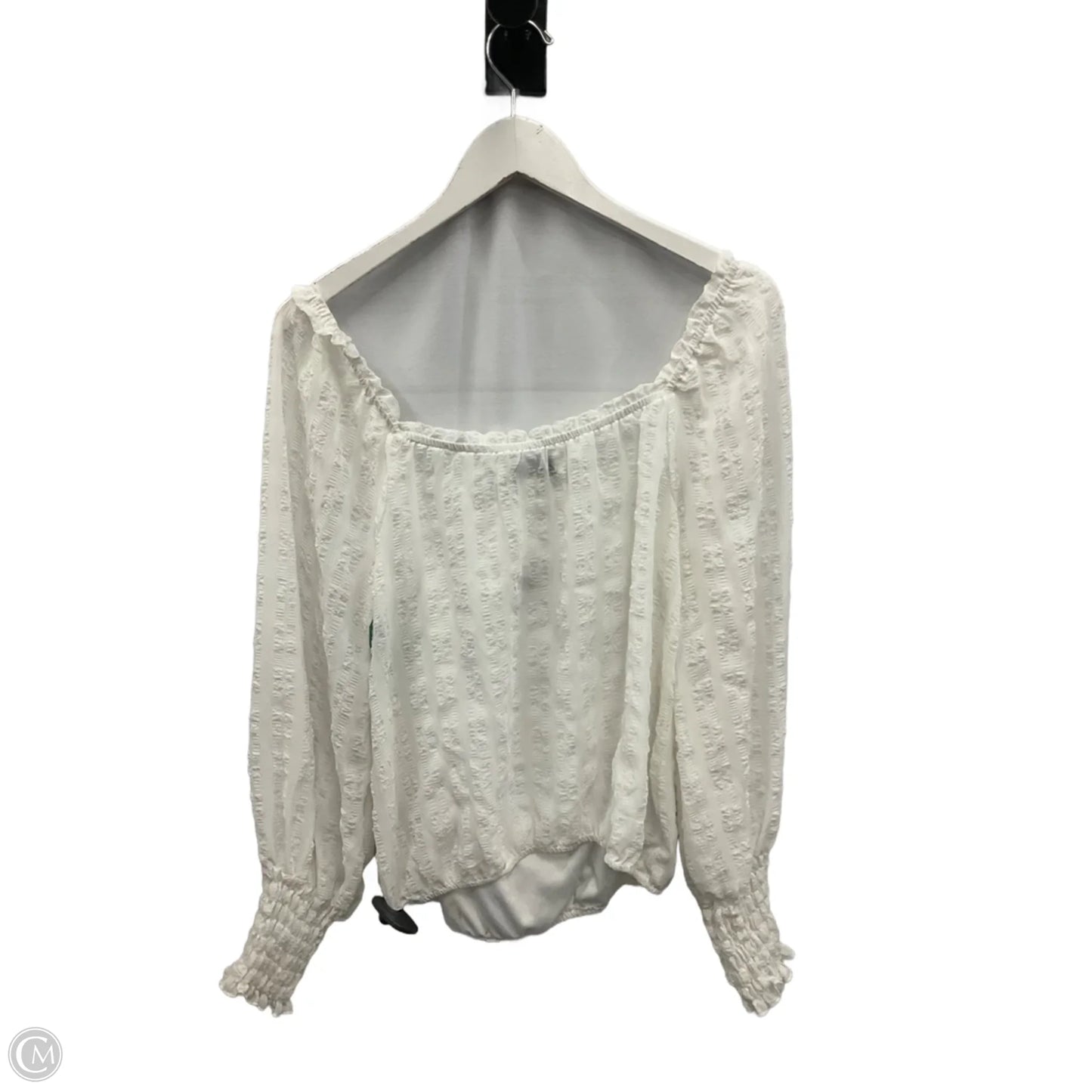 Top Long Sleeve By Penelope Rose In White, Size: M