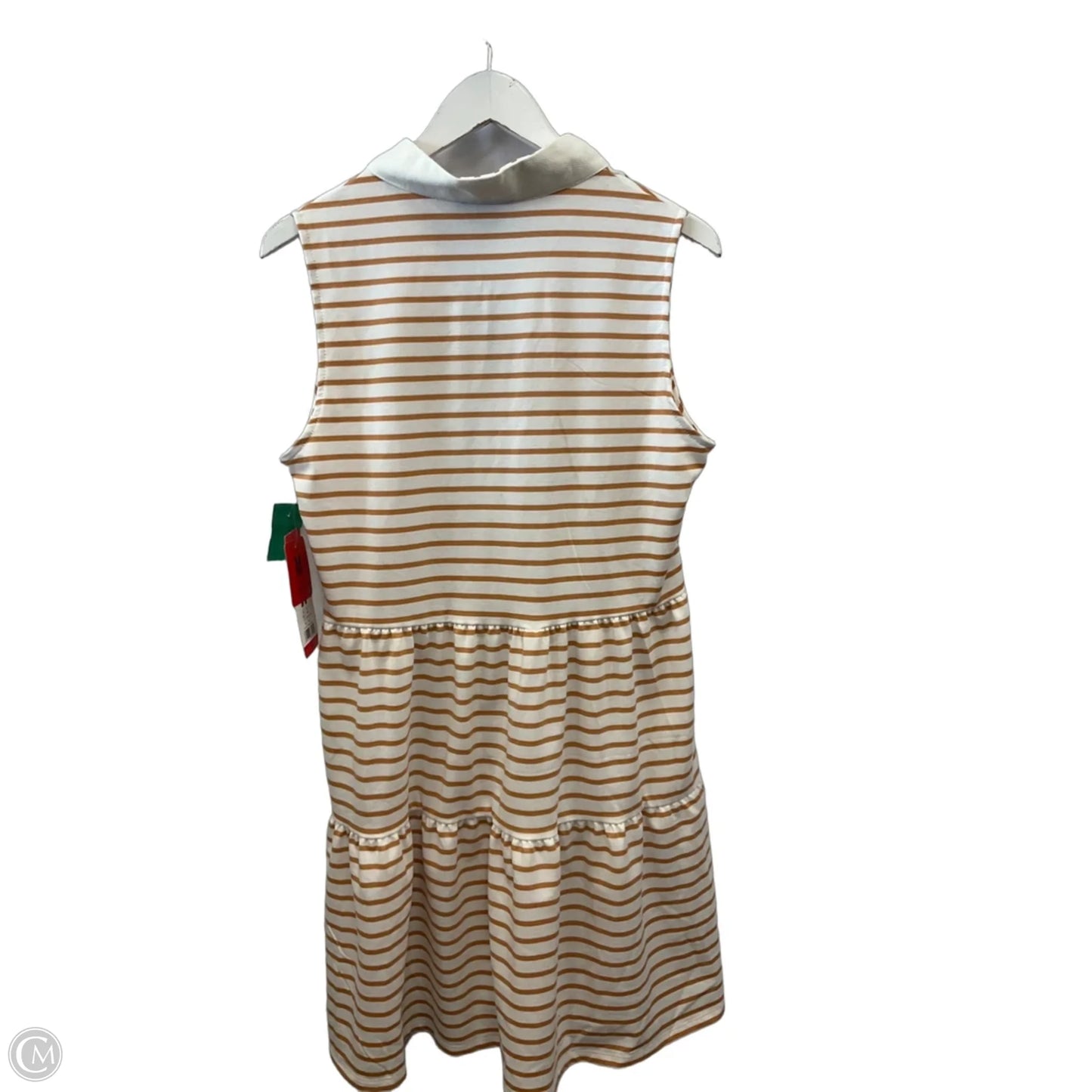 Dress Casual Midi By Nautica In Brown & White, Size: M