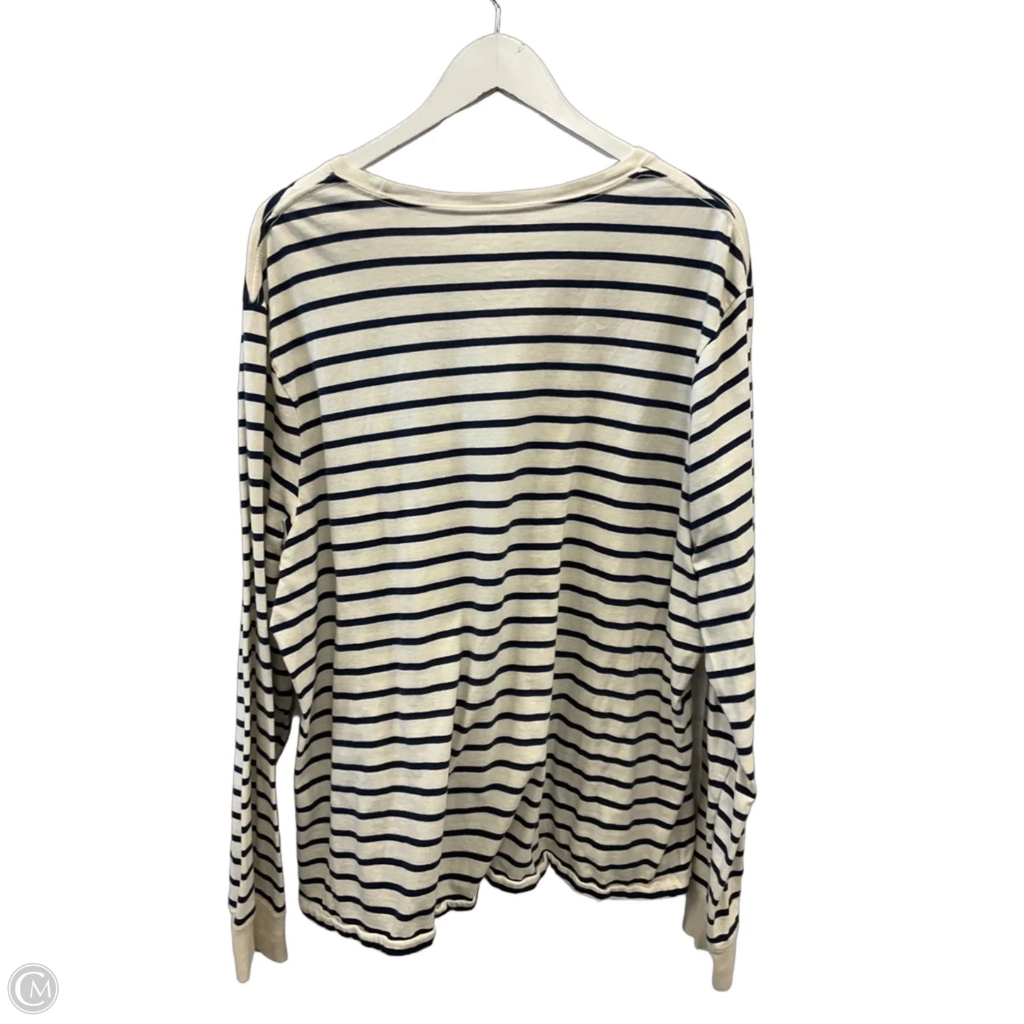 Top Long Sleeve By J. Crew In Blue & Cream, Size: 2x