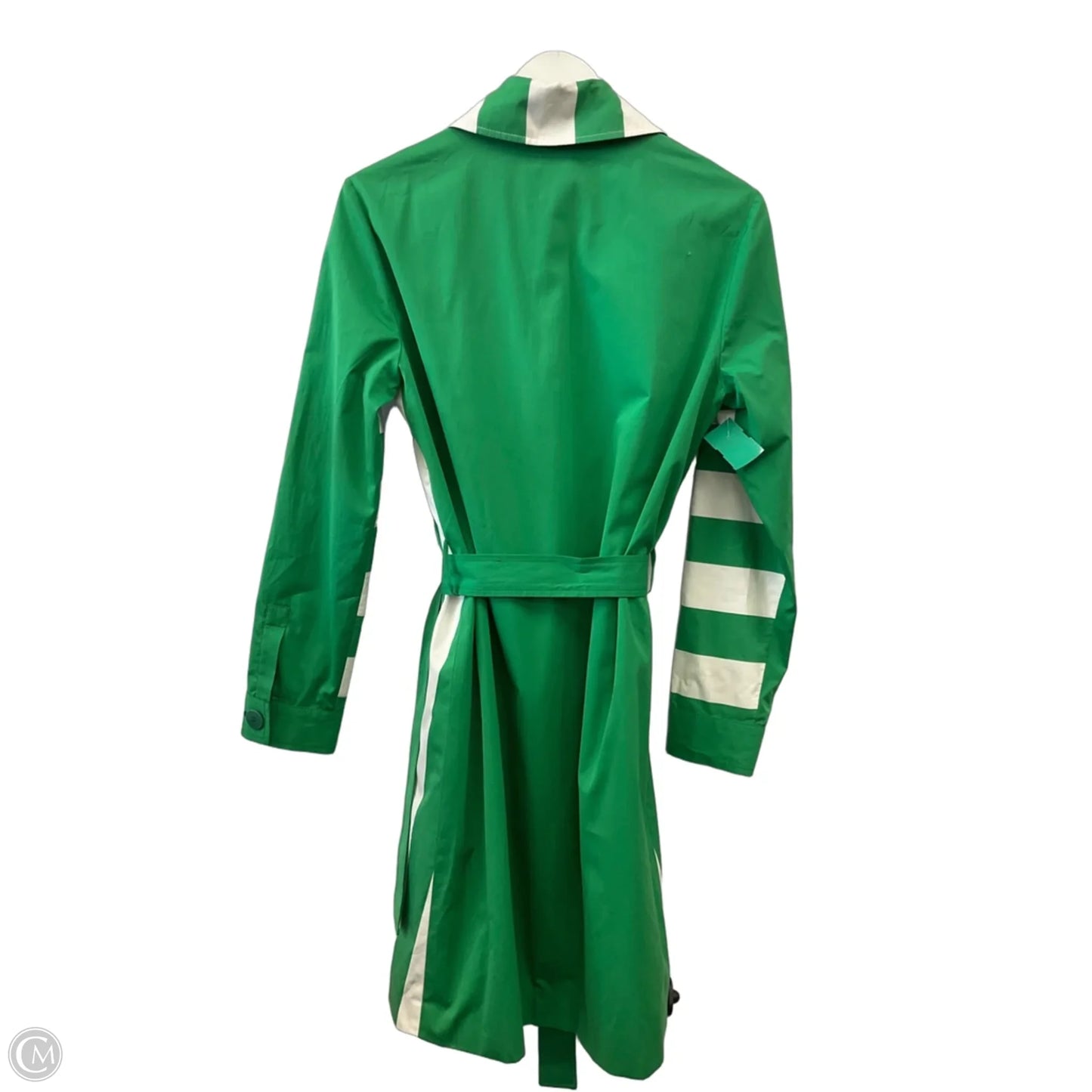 Coat Designer By Facconnable In Green & White, Size: S