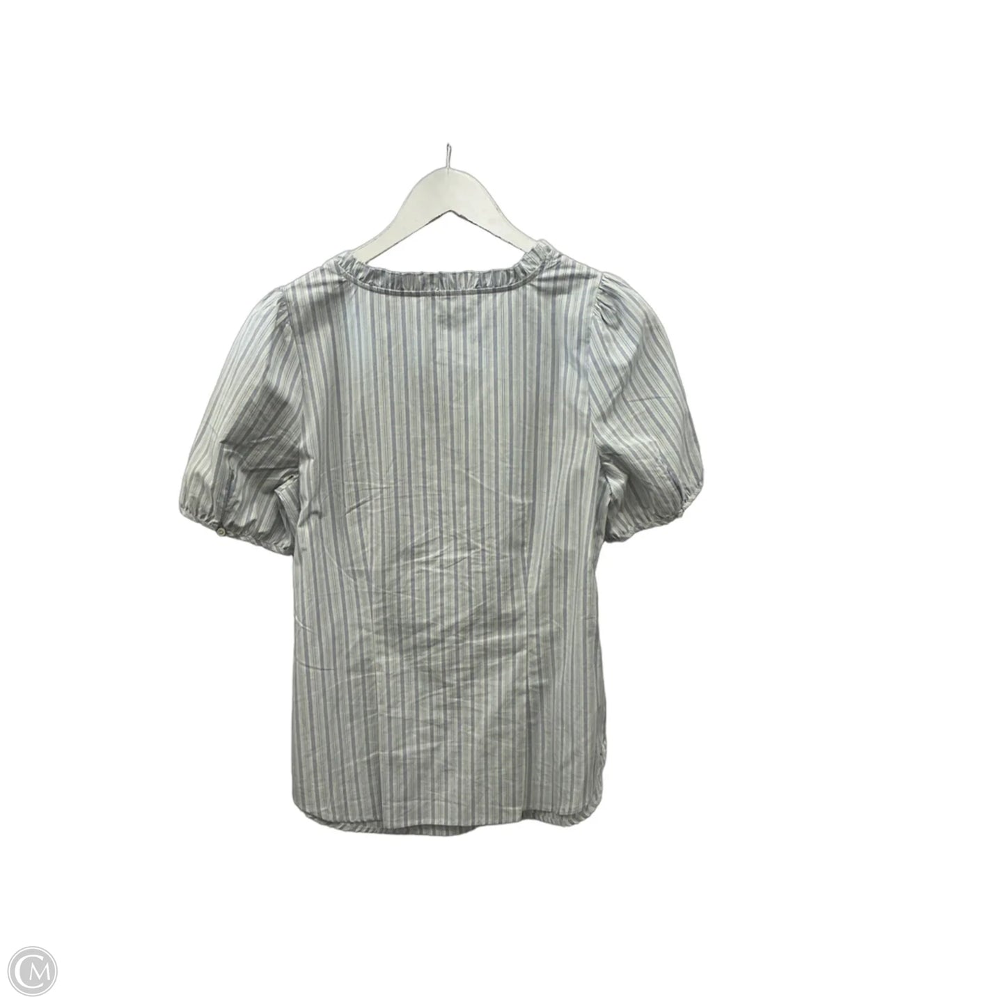 Top Short Sleeve By Talbots In Blue & White, Size: M