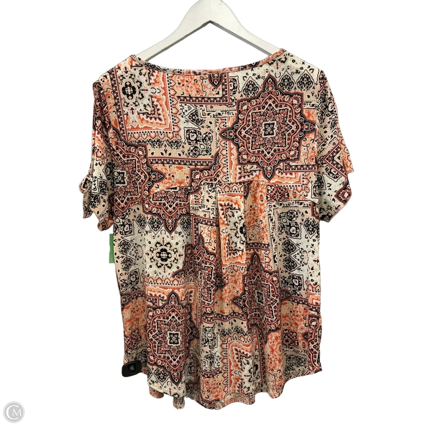 Top Short Sleeve By Roz And Ali In Orange, Size: 1x