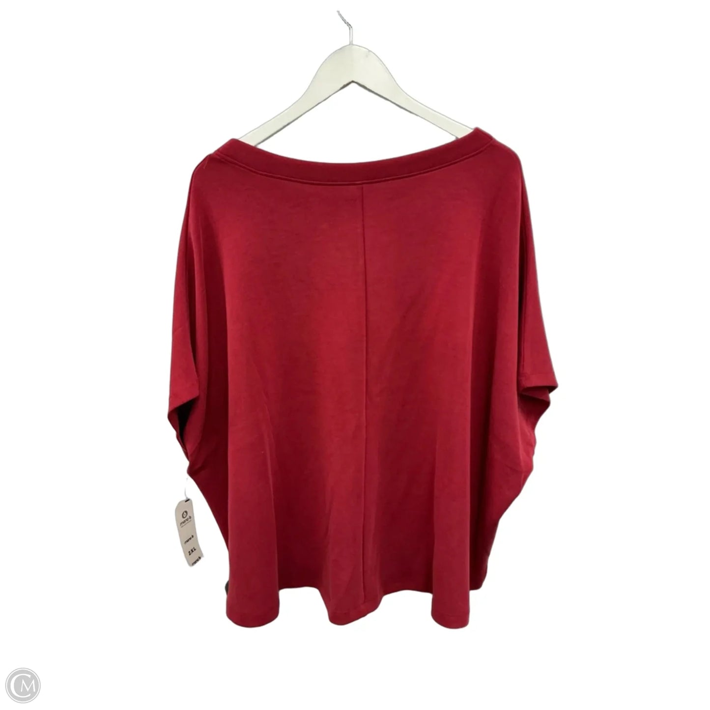 Athletic Top Short Sleeve By Mono B In Red, Size: 2x