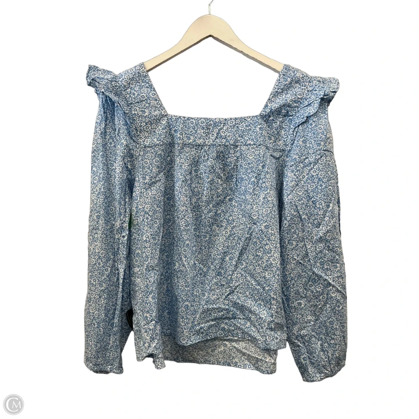 Top Long Sleeve By J. Crew In Blue & White, Size: Xl