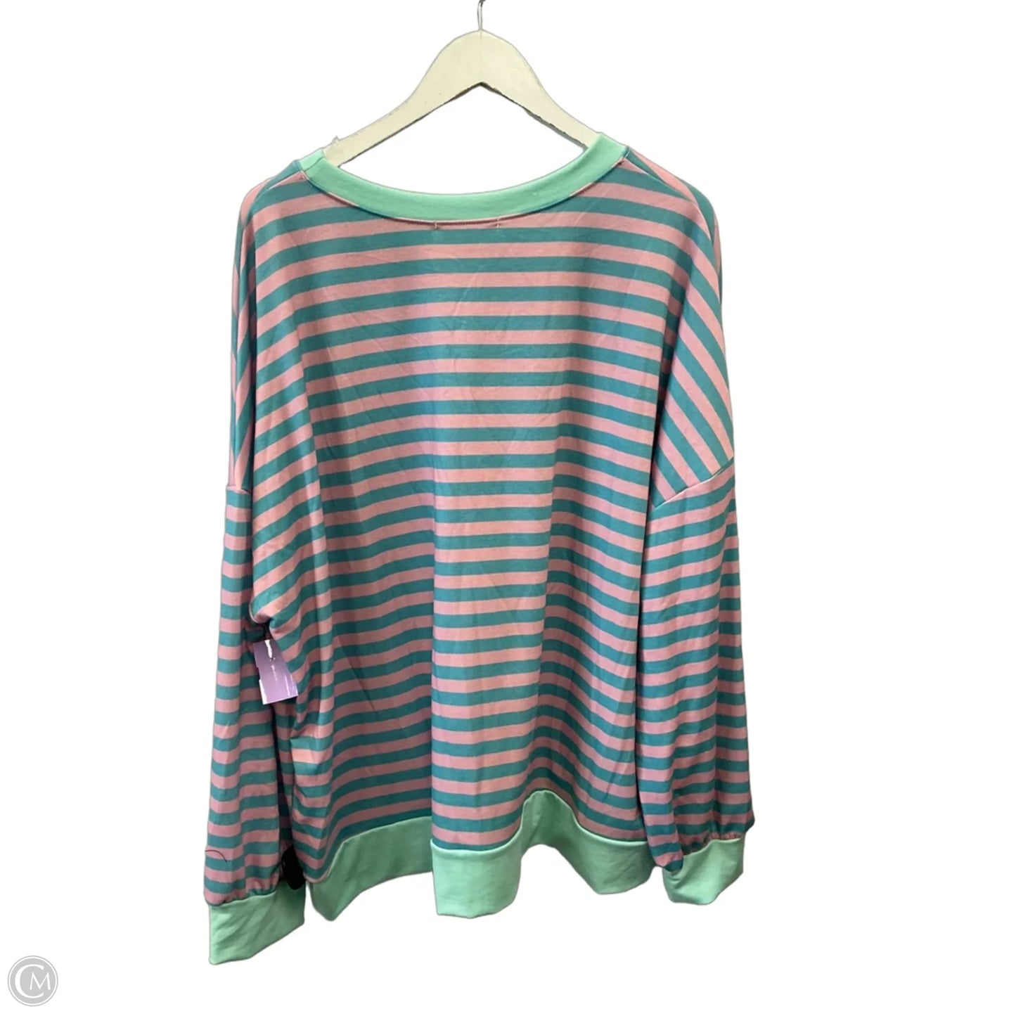 Top Long Sleeve By Haptics In Blue & Pink, Size: 2x