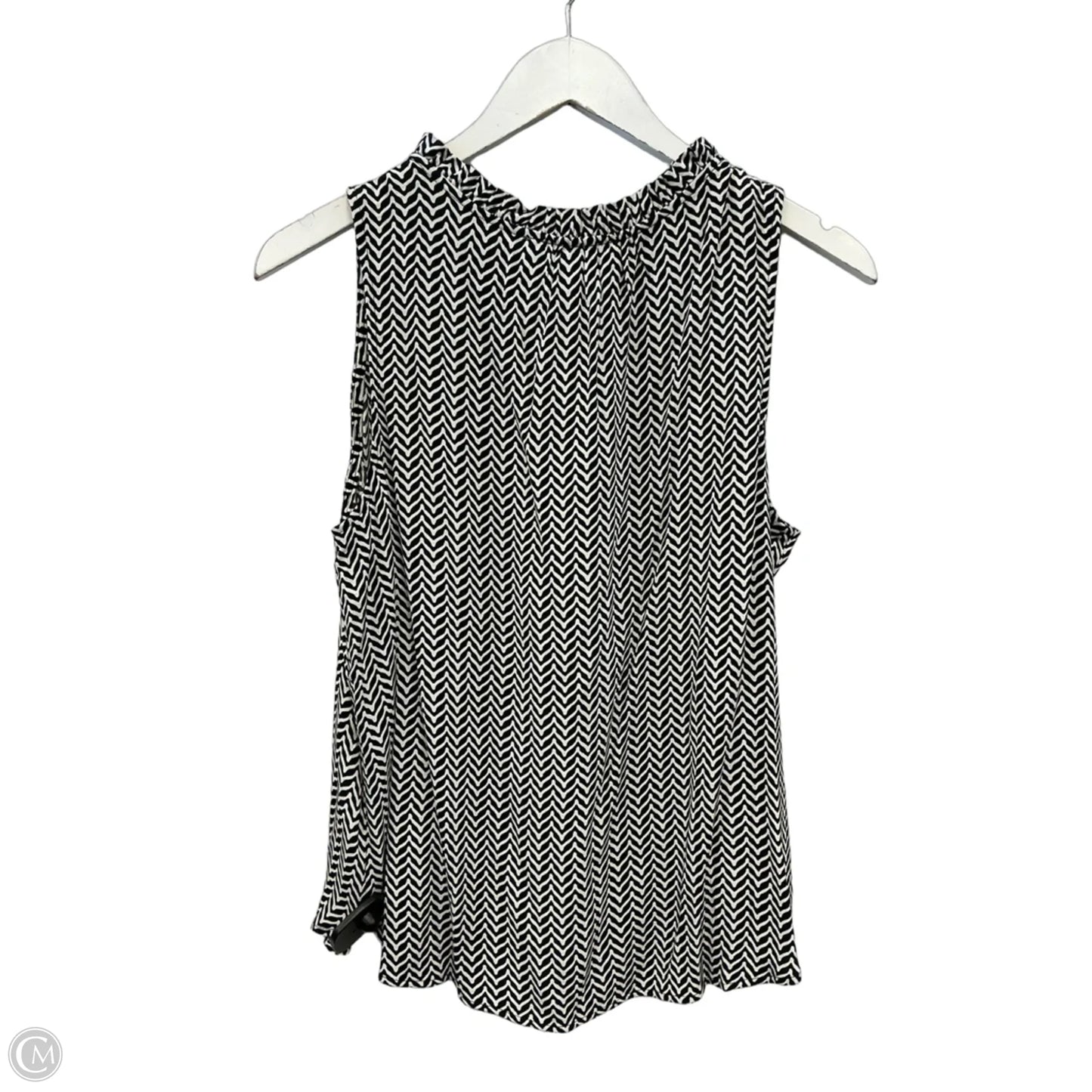 Top Sleeveless By Loft In Black & White, Size: Lp